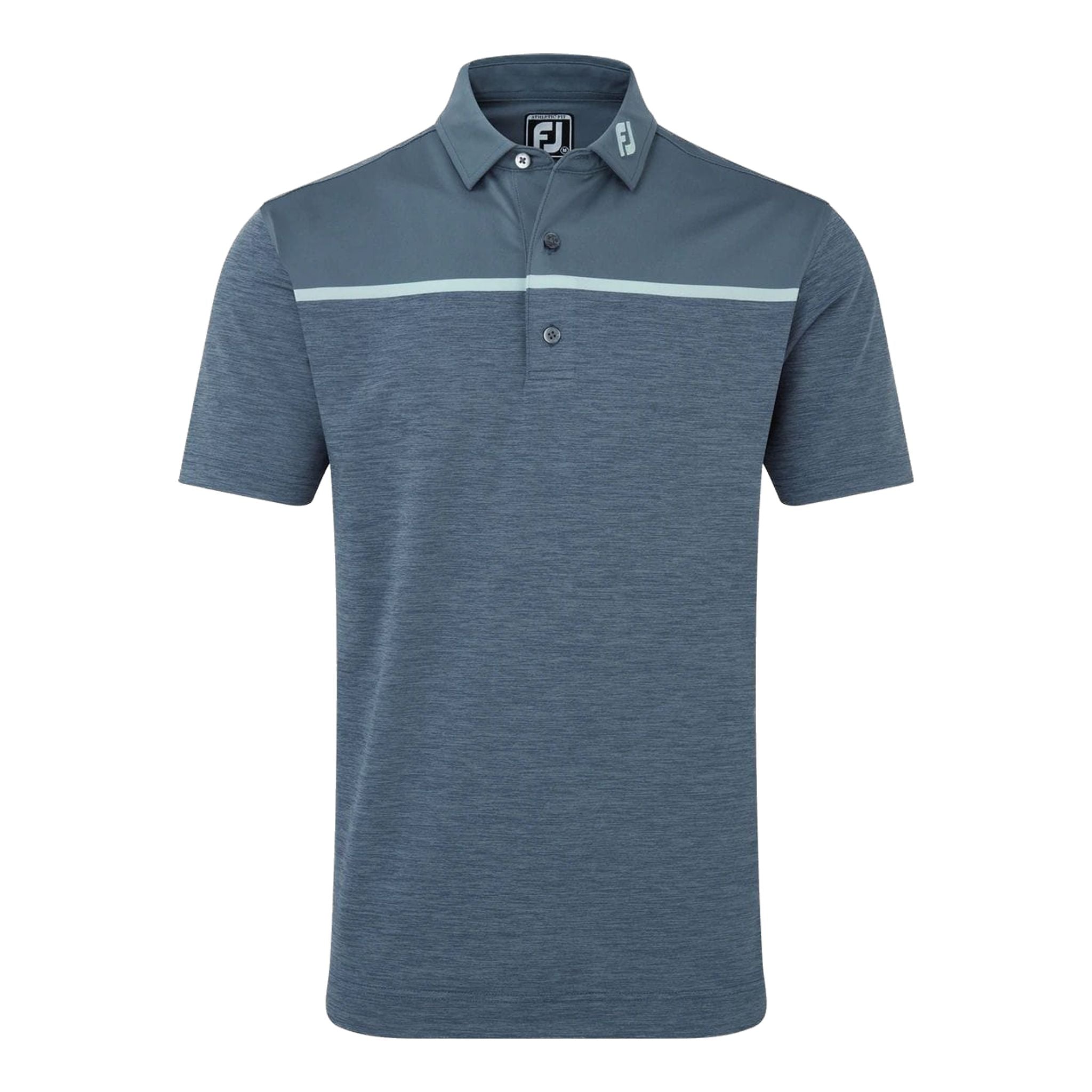Footjoy Space Dye Block Golf Polo Lisle, Bluestone Herren Herren