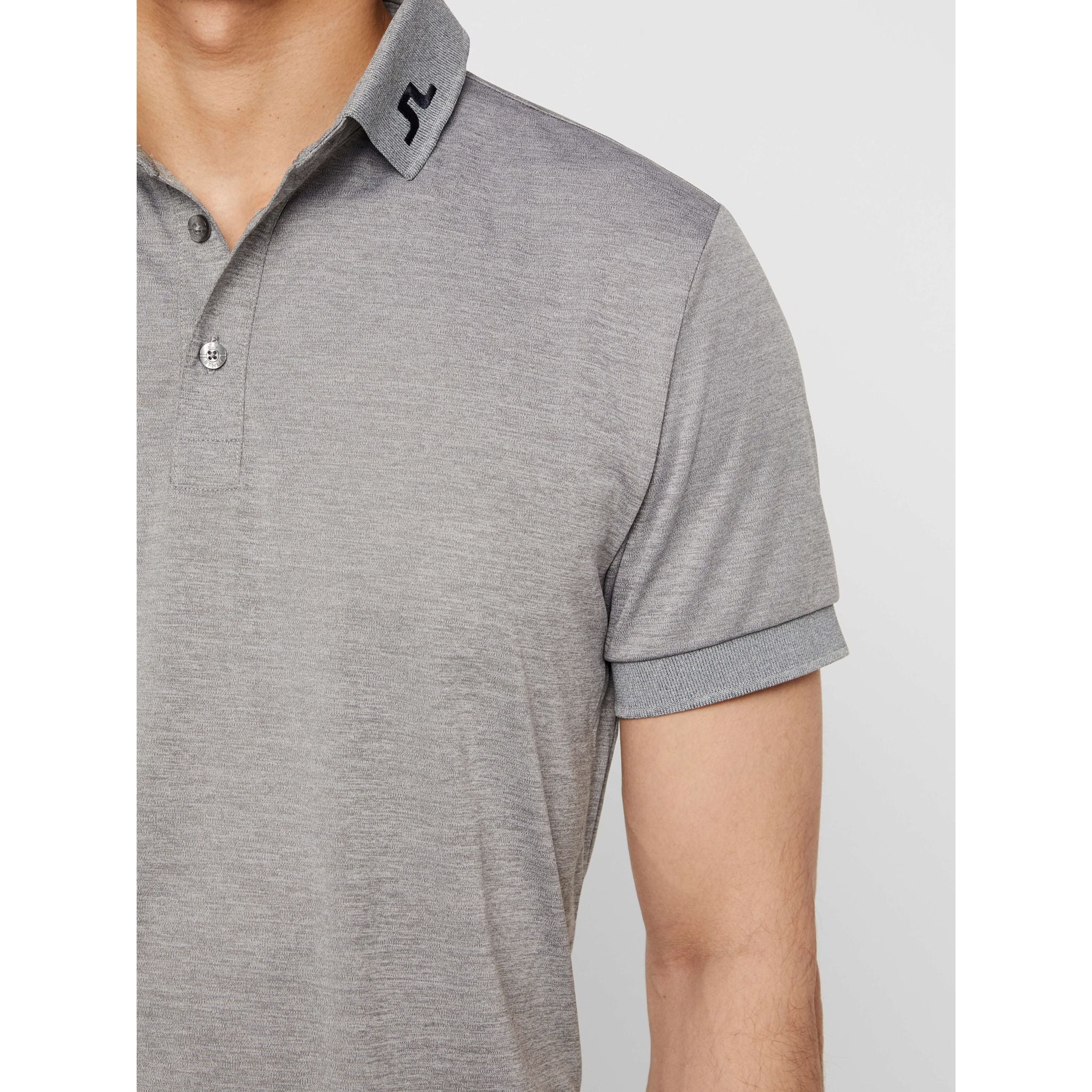 J. Lindeberg M KV Reg Fit-TX Jersey Polo Stone Grey Melange Herren