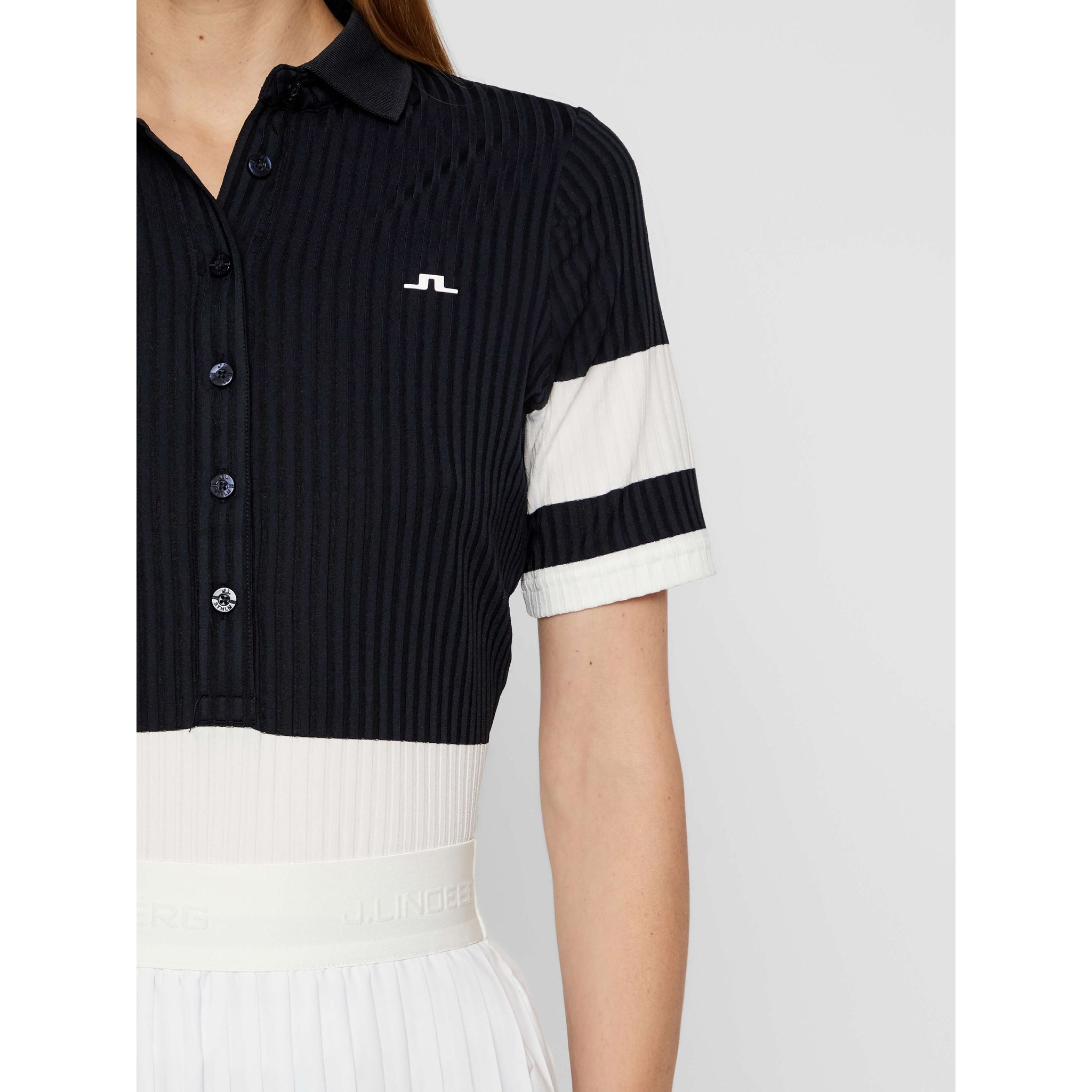 J. Lindeberg W Natasha-Rib Jersey Polo Jl Navy Damen