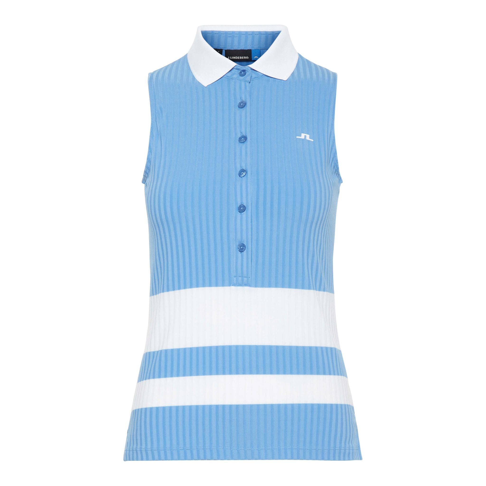 J. Lindeberg W Nora-Rib Jersey Polo Lake Blue Damen
