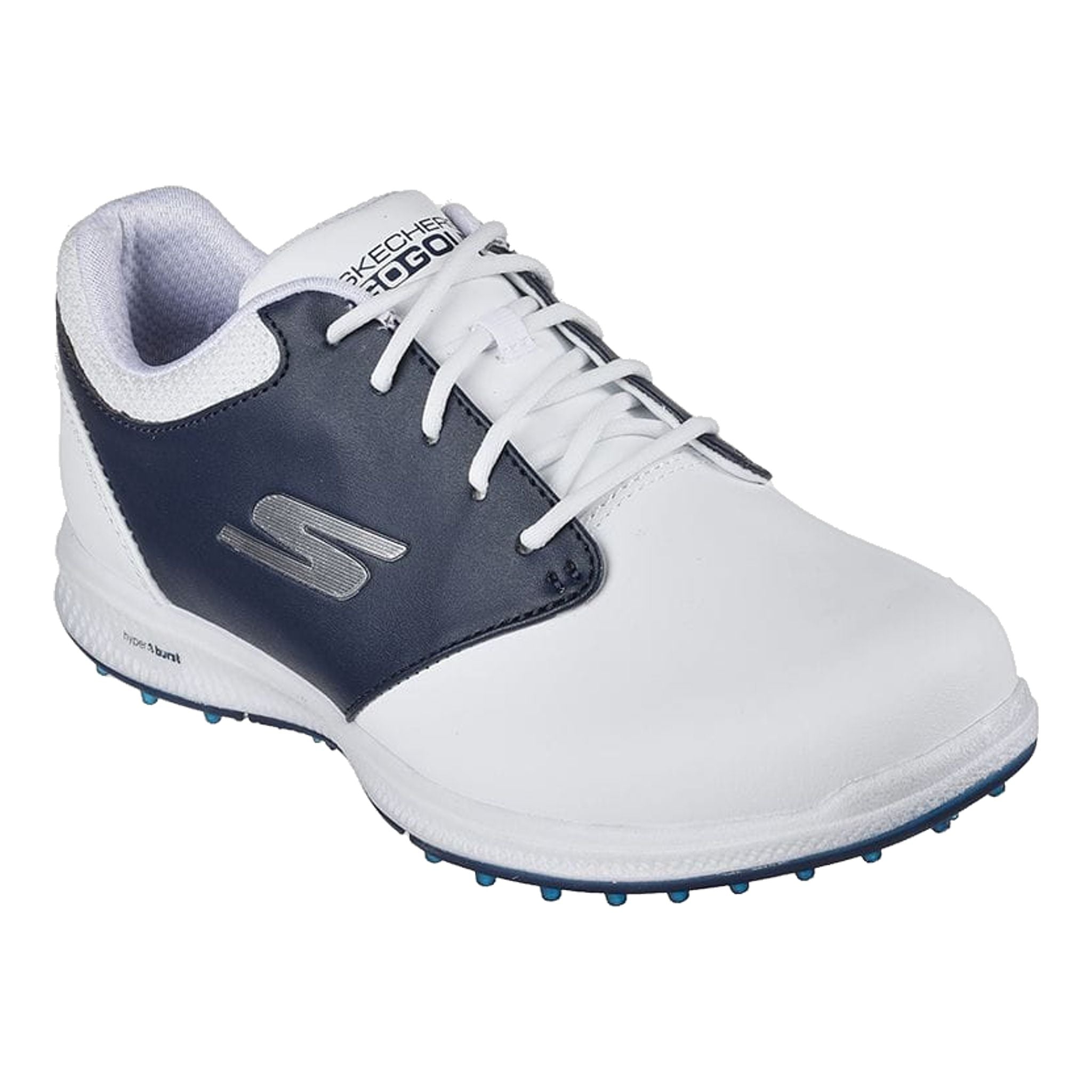 Skechers Go Golf Elite 4 Hyper White Leather/Navy Trim Dame Damen