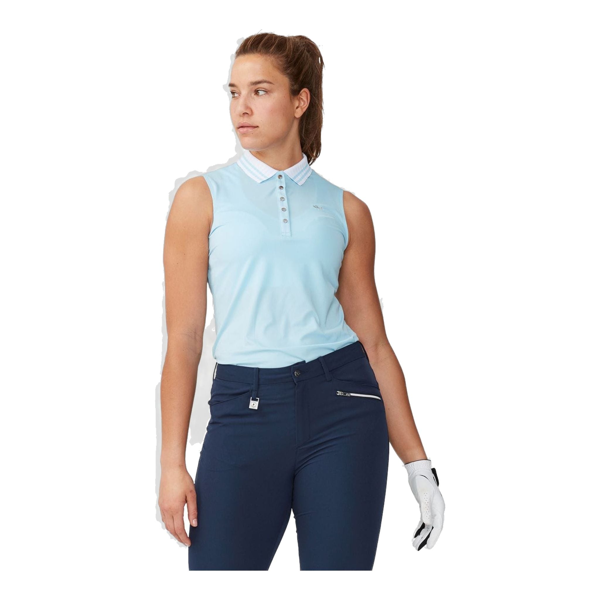 Röhnisch Stripe SL Polo Cool Blue Damen
