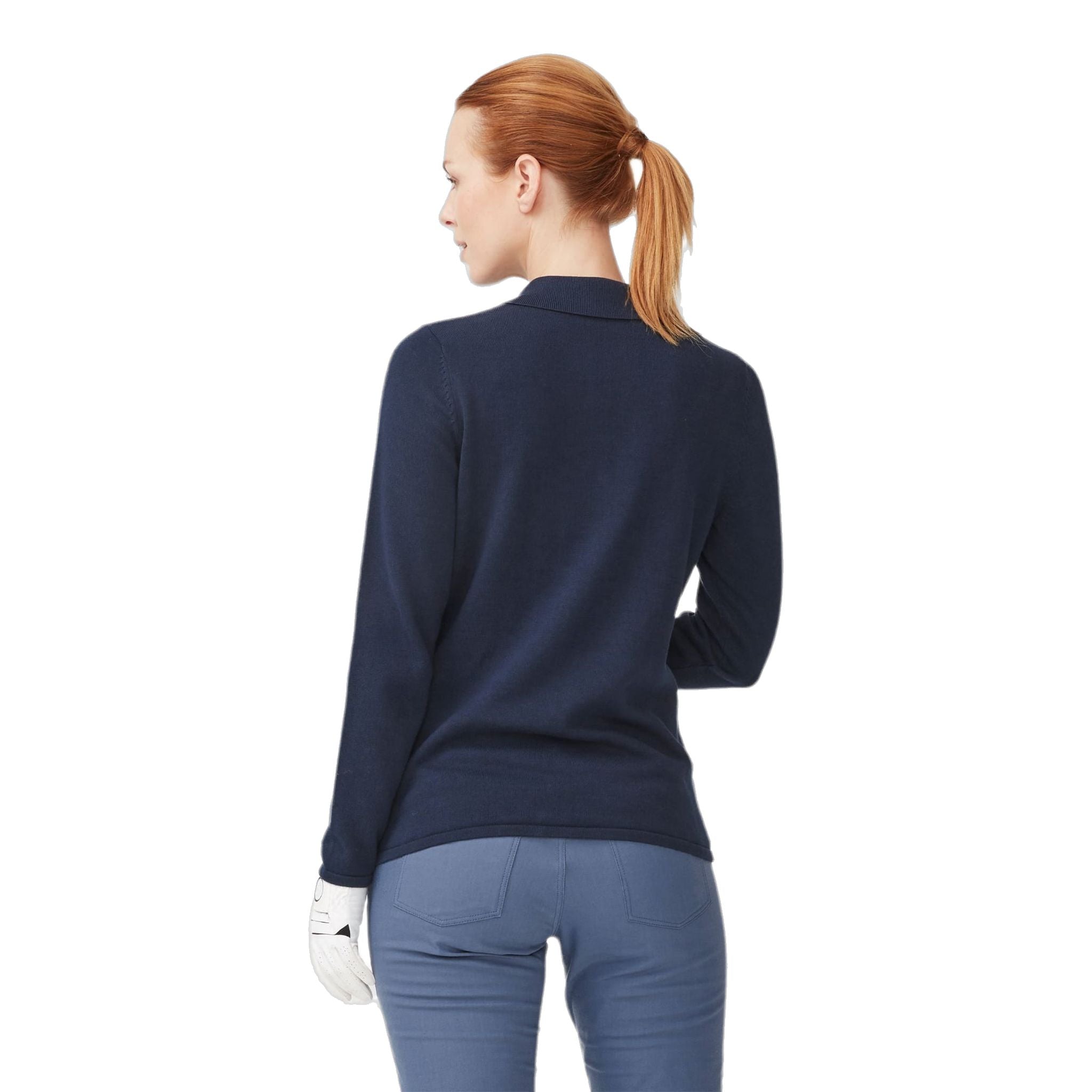 Röhnisch Polo Knitted Langarm Navyblau Damen