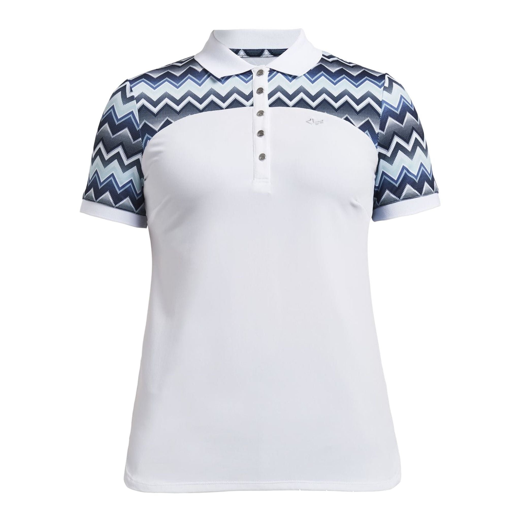 Röhnisch Element Block Polo Zigzag Blue Damen