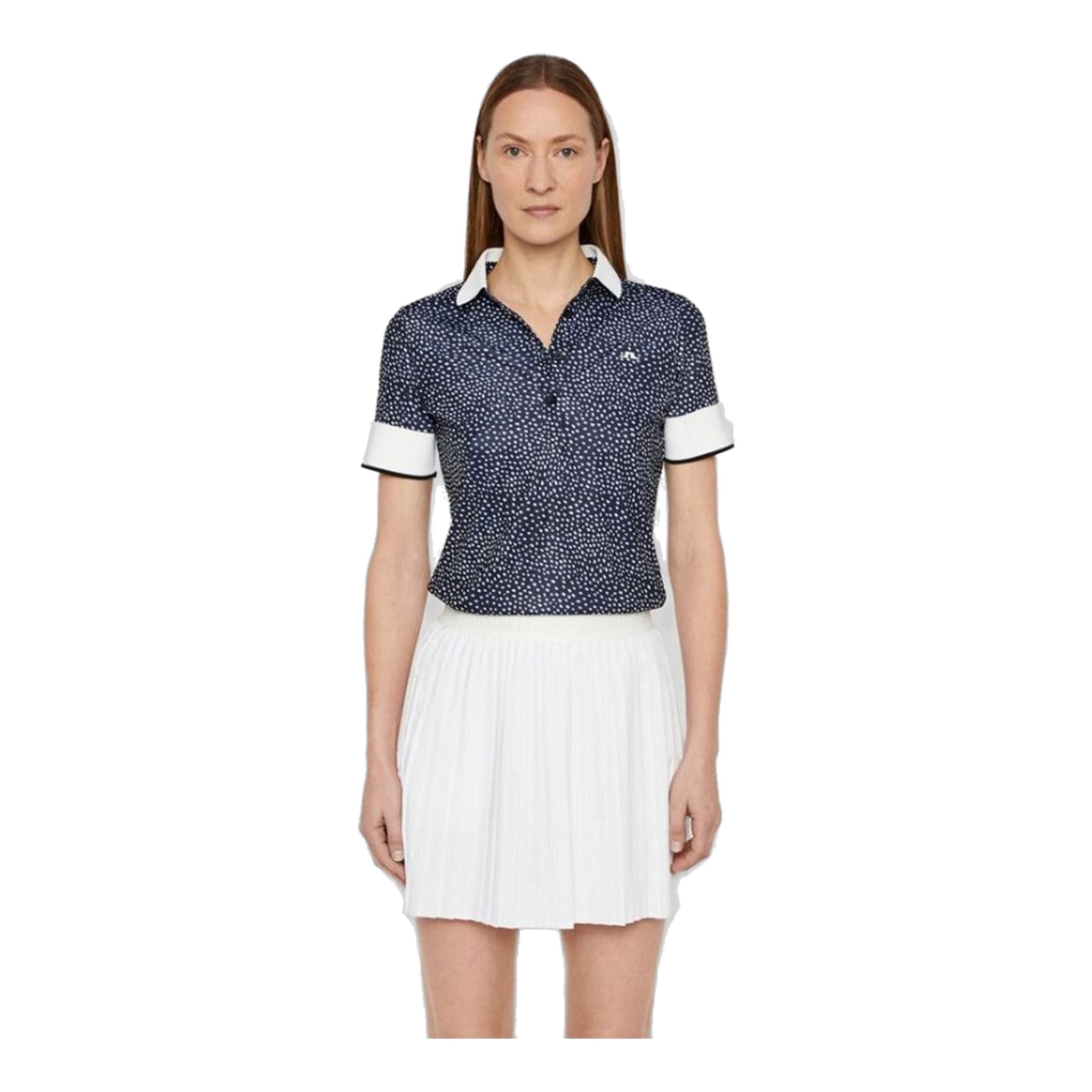 J. Lindeberg W Lexie-TX Coolmax Polo White Dot Damen
