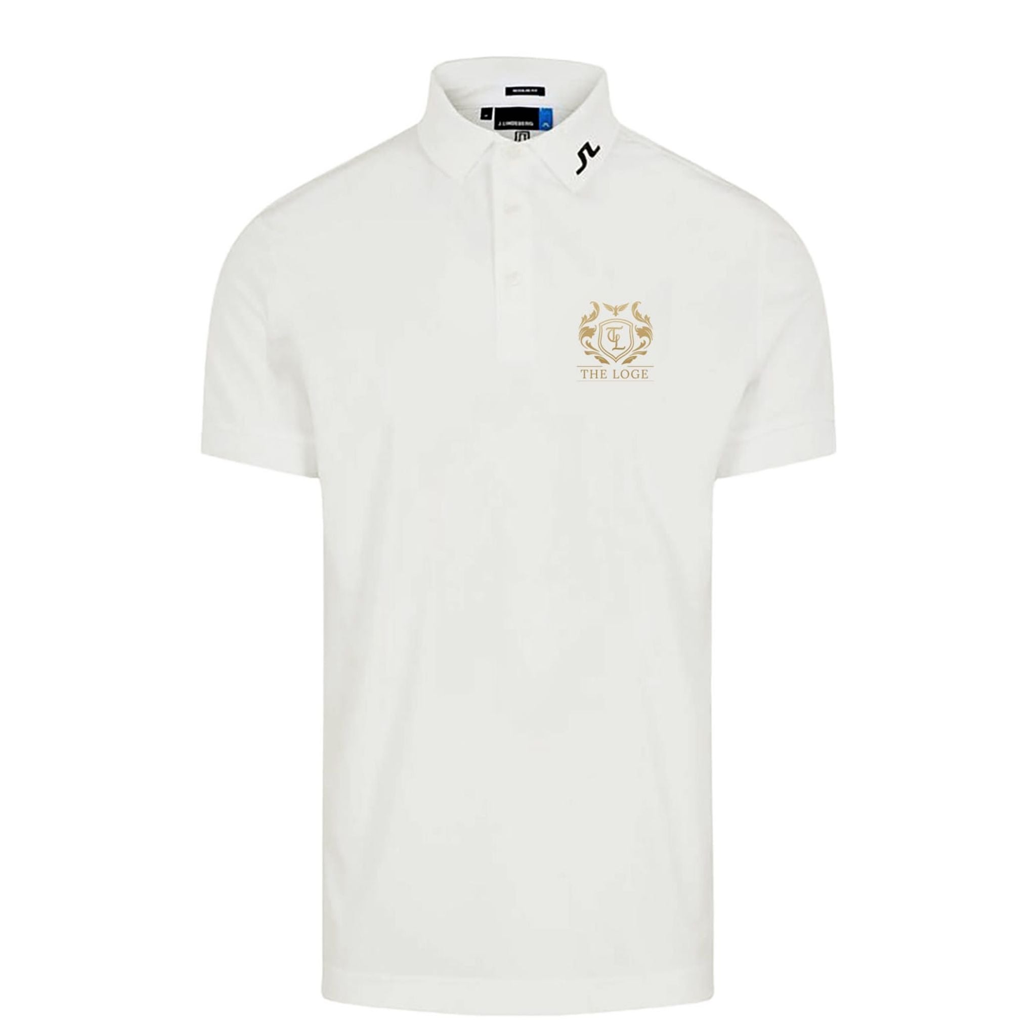 J. Lindeberg Men's Polo Weiß mit Logo "THE LOGE" Herren