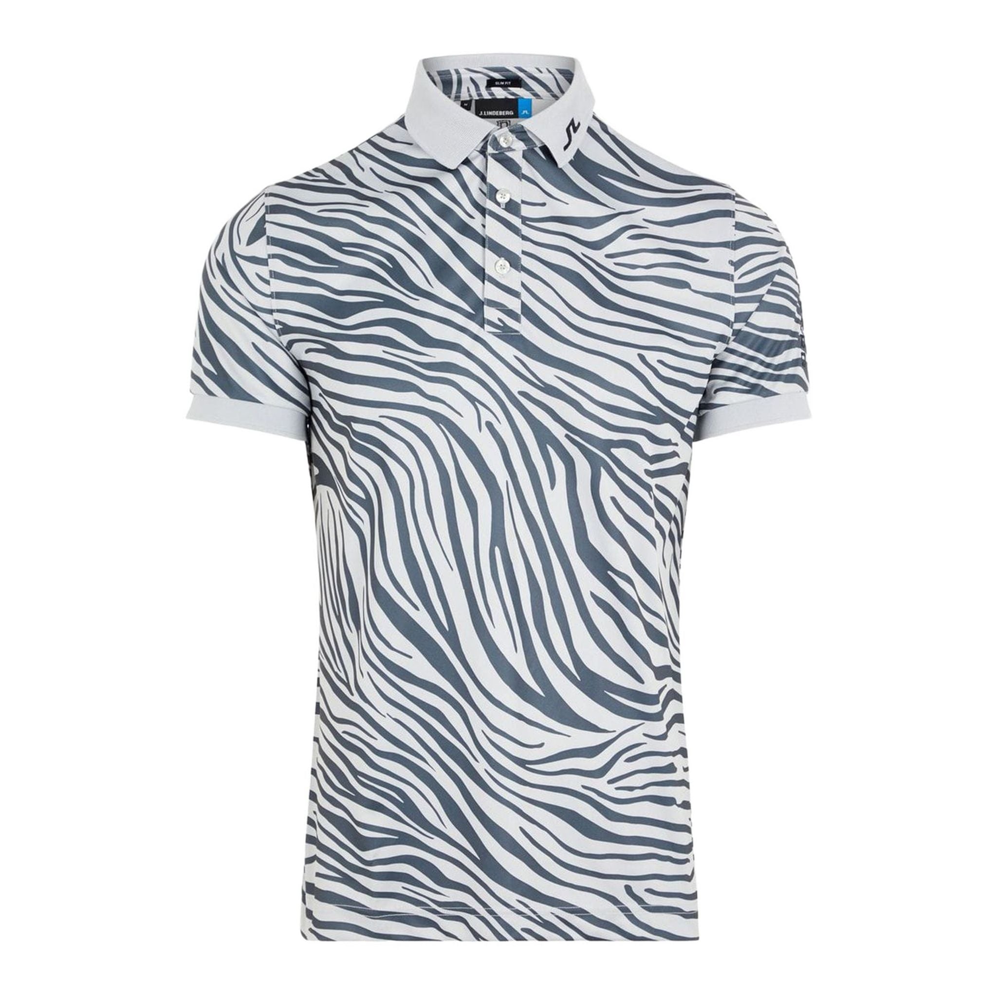 J. Lindeberg M Tour Tech Print Reg Fit-TX J Polo Zebra Worl Gre Herren