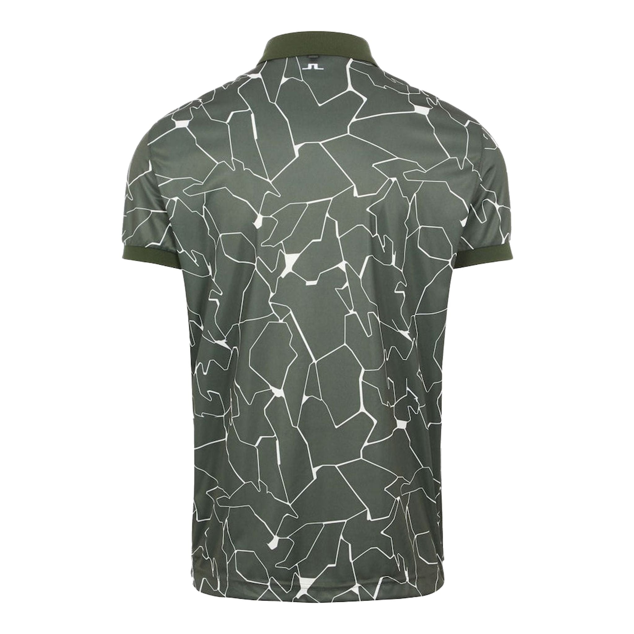 J. Lindeberg M Tour Tech Reg Fit Print SS Polo Slit Thyme Green Herren