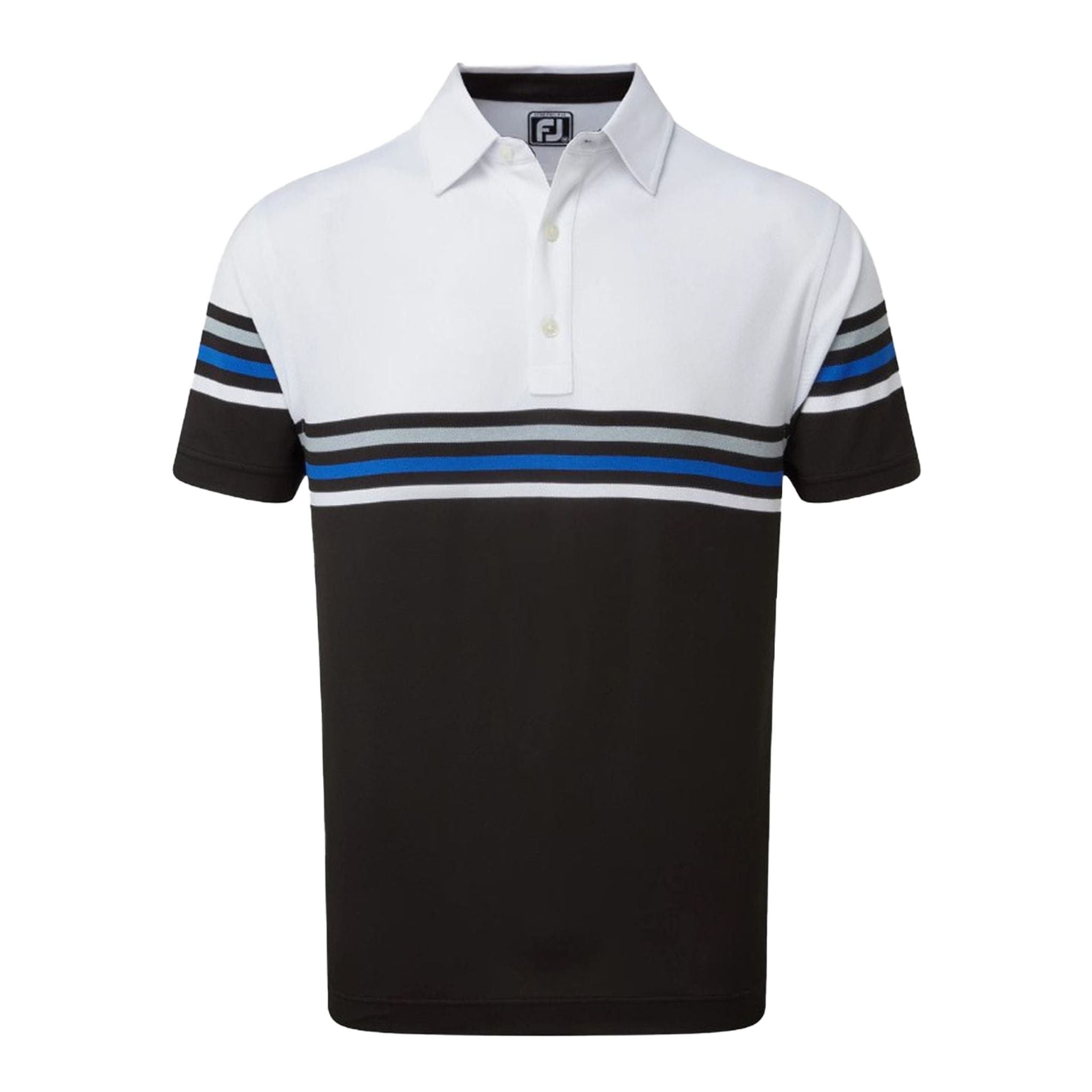 Footjoy M Stretch Pique Colour Block SS Polo White/Black Herren