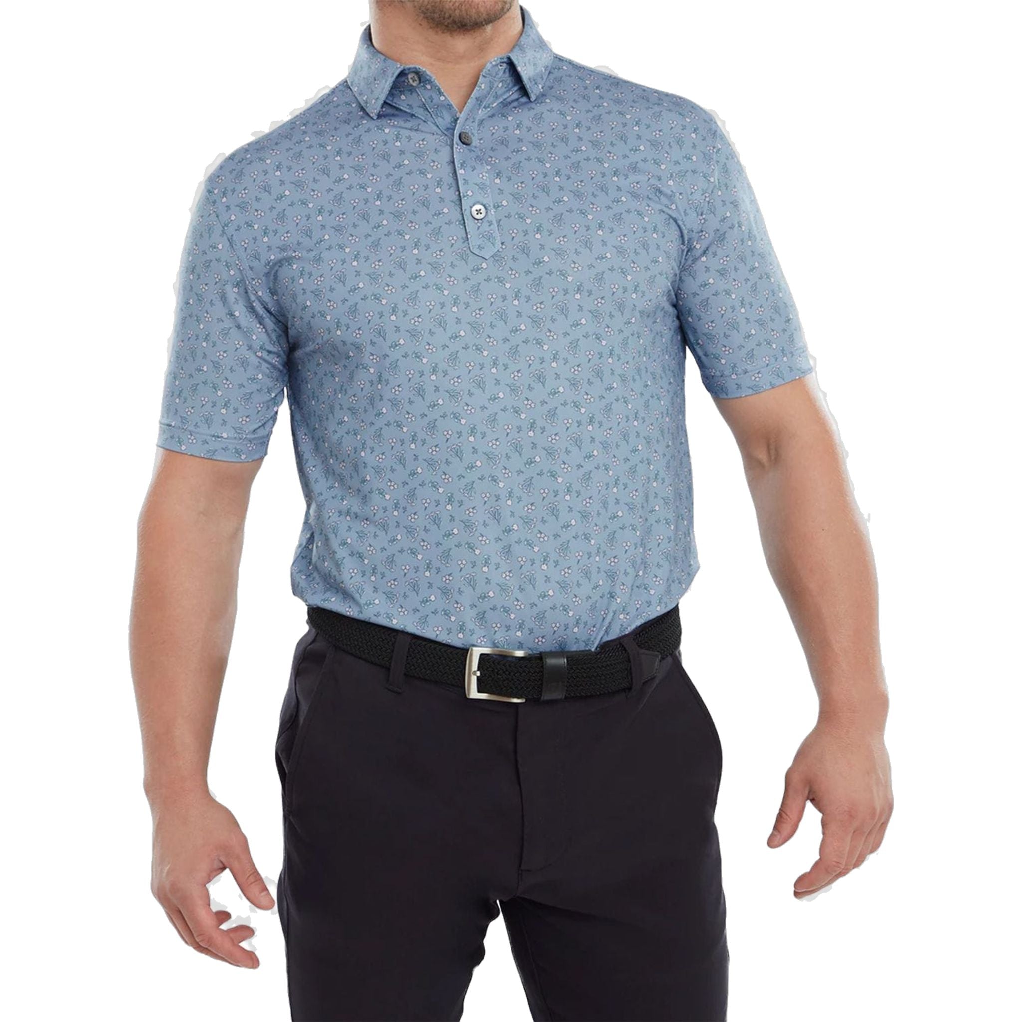 Footjoy Mini Floral Lisle Golf Polo Herren