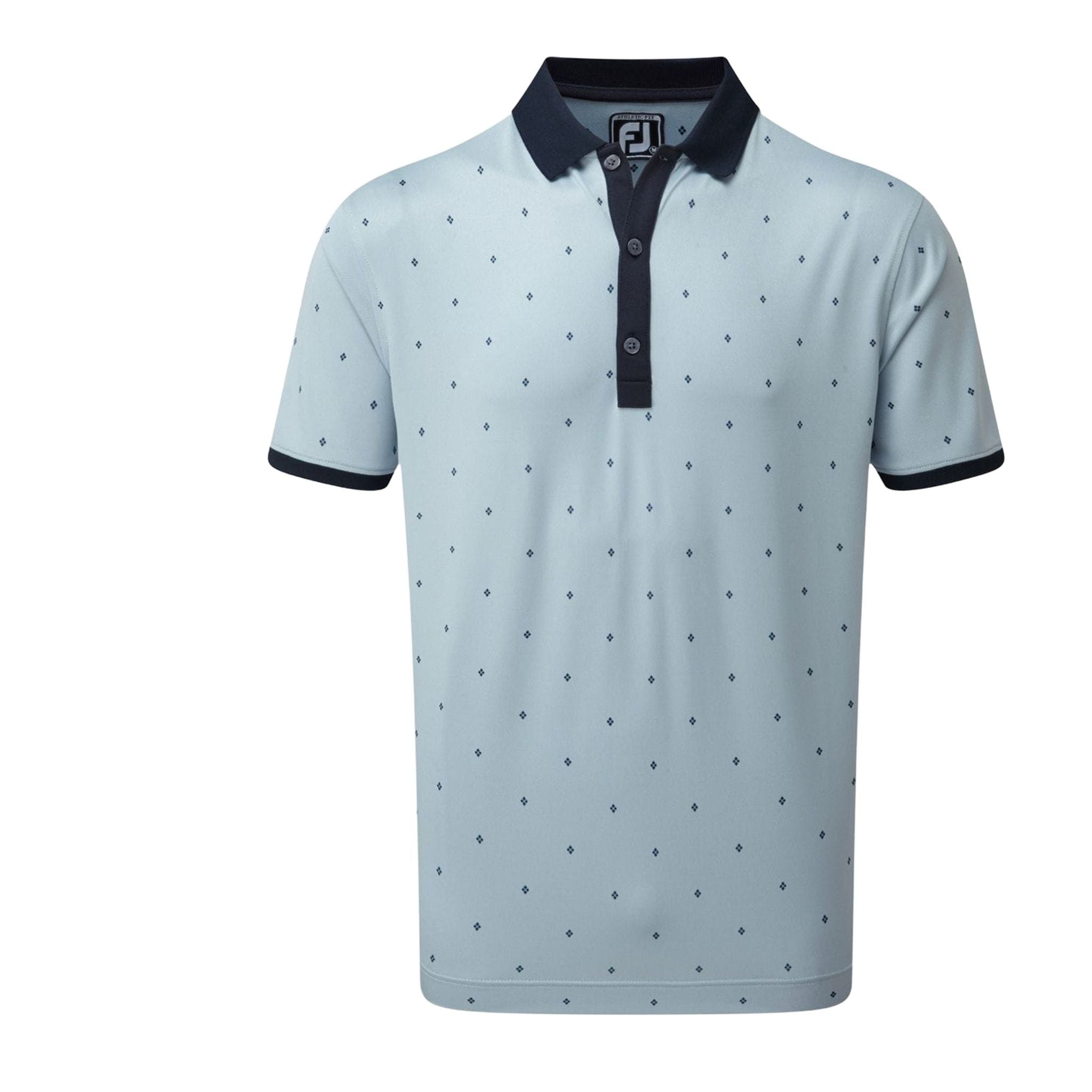 Footjoy M Birdseye Argyle SS Polo Blue/White/Navy Herren