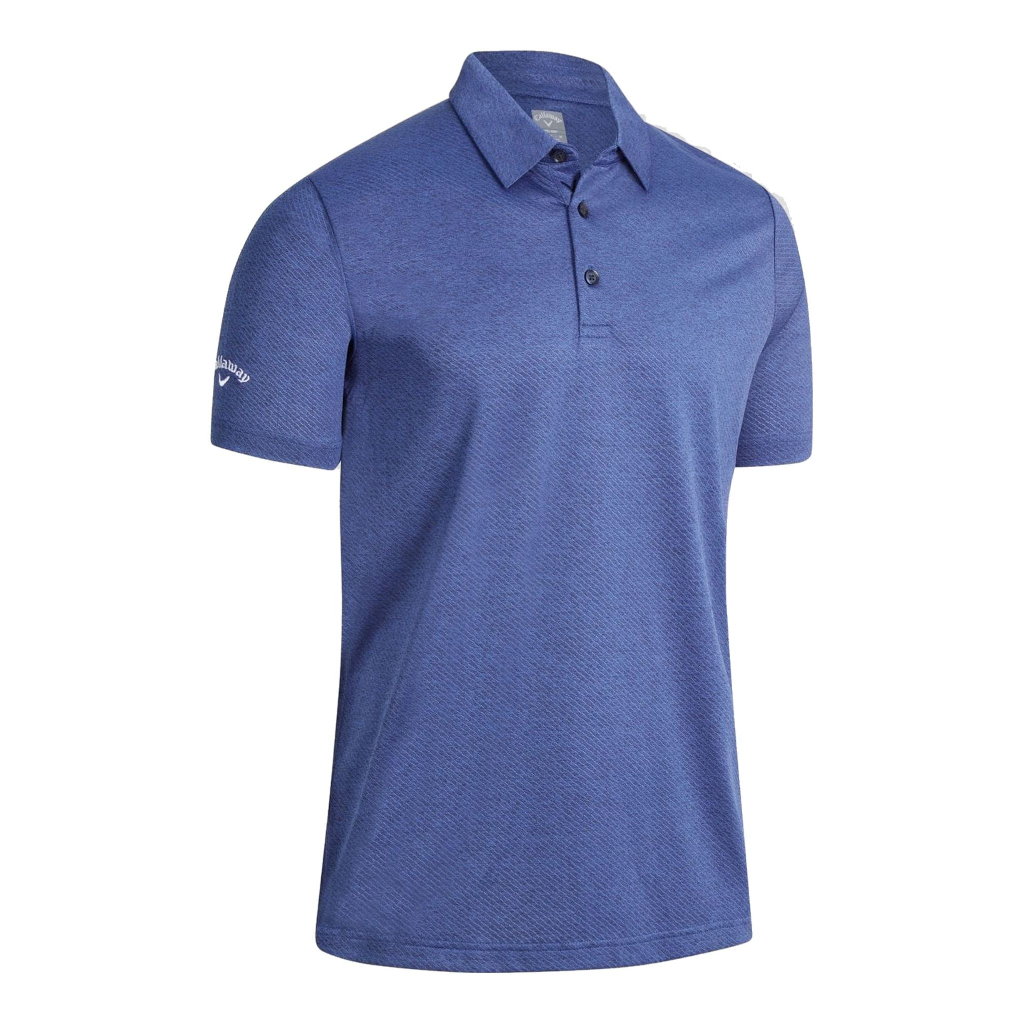 Callaway M Heathered Jacquard SS Polo Peacoat Heather Herren