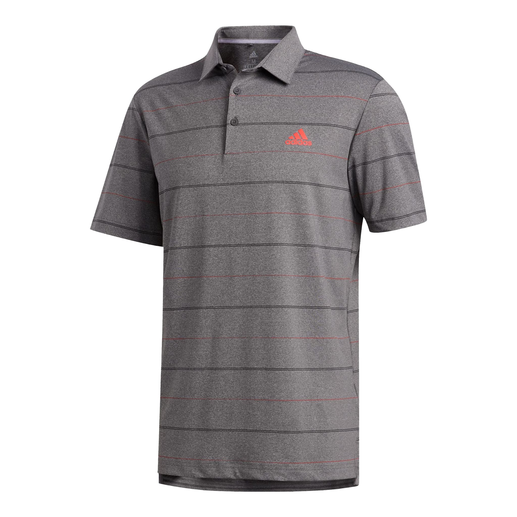 Adidas Ultimate Heather Stripe Polo Black/Coral/Melange Herren
