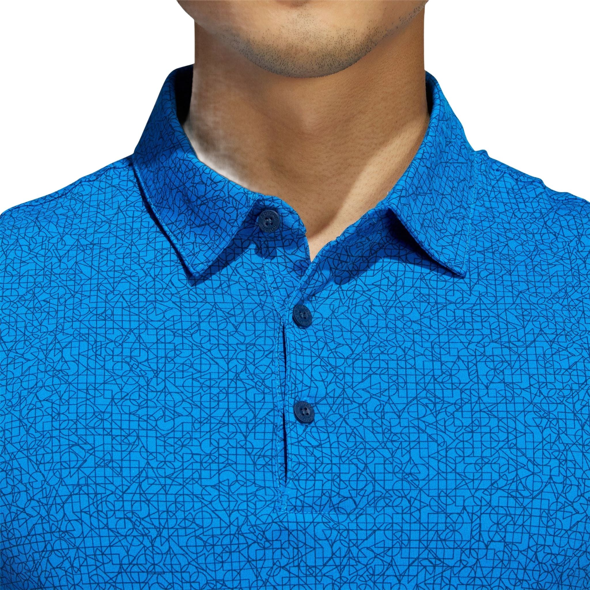 Adidas M Polo Abstract Print Blue Rush/Crew Navy Herren