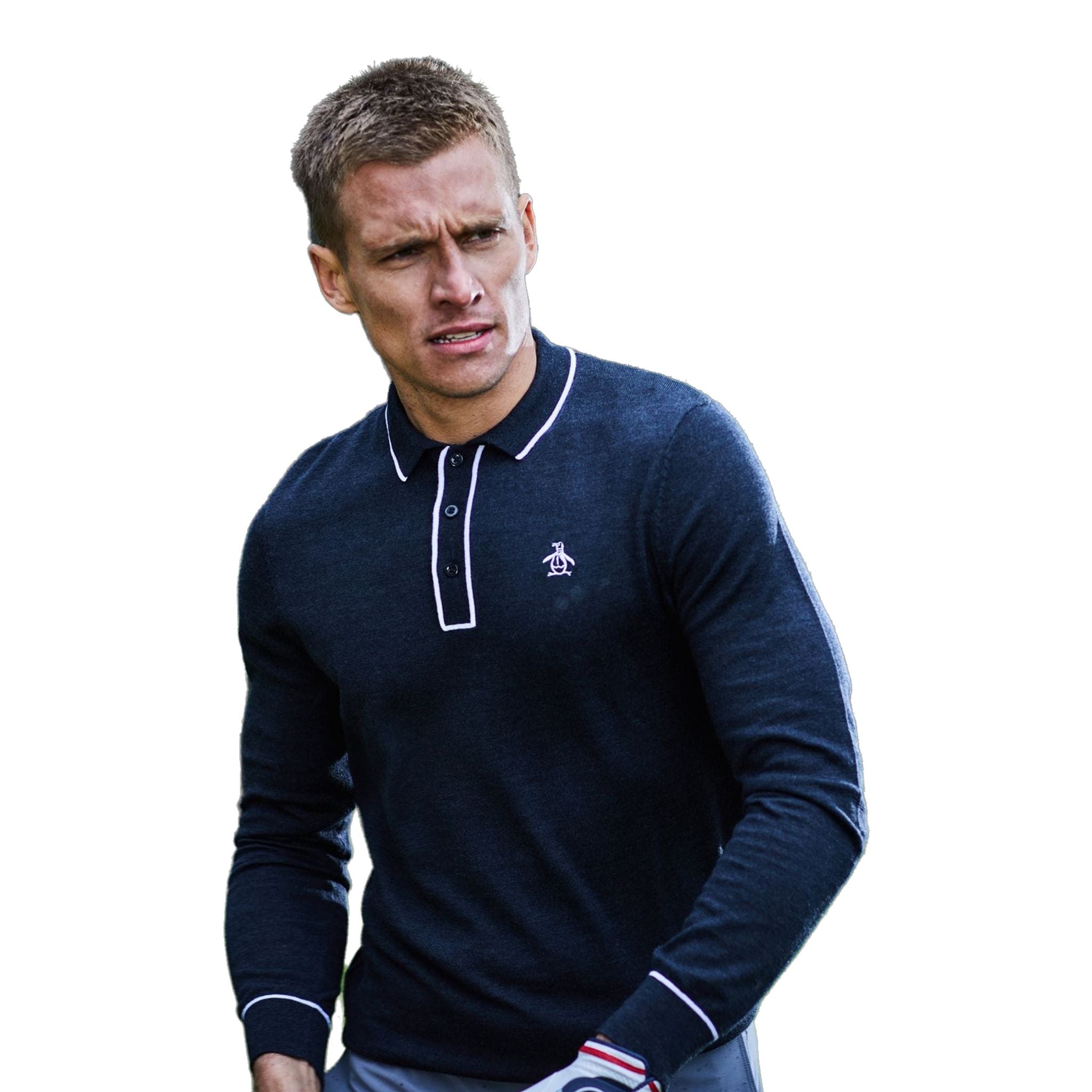 Original Penguin Earl Merino Longsleeve Polo Sweater Herren