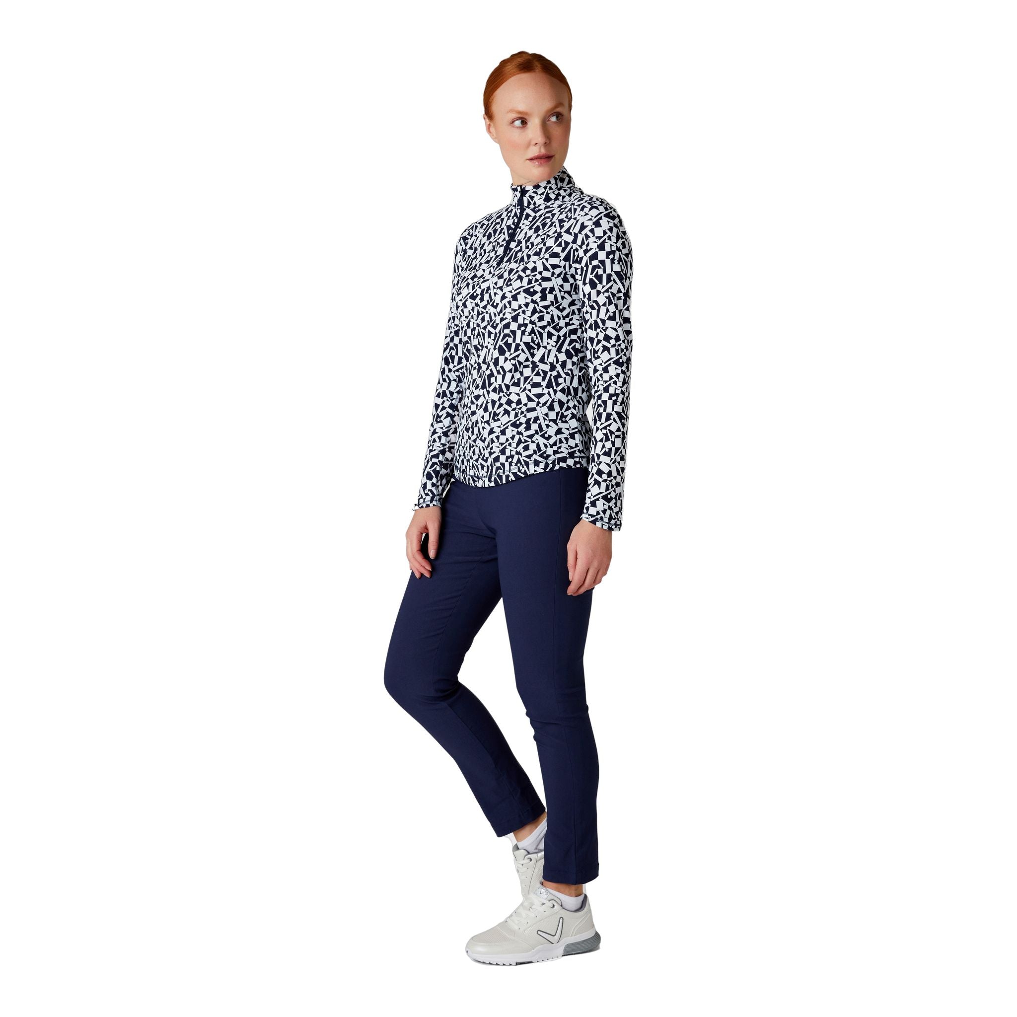 Callaway Two Toned Geo Printed Shirt Damen