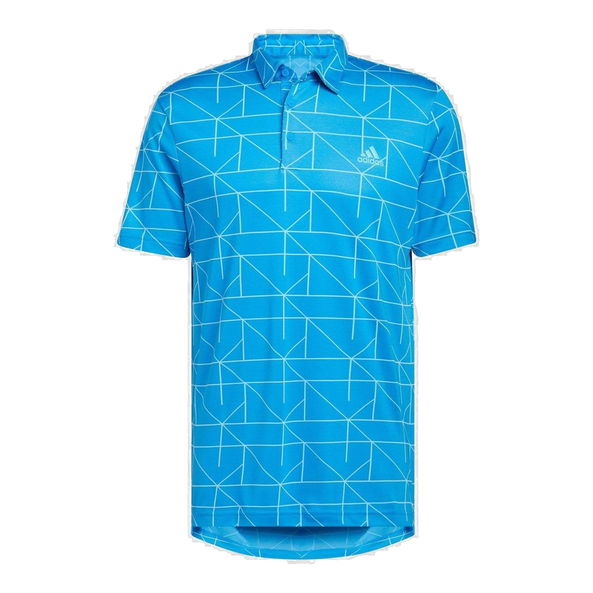 Adidas M Polo Jaquard Lines Blue Rush/Semi Mint Rush Herren