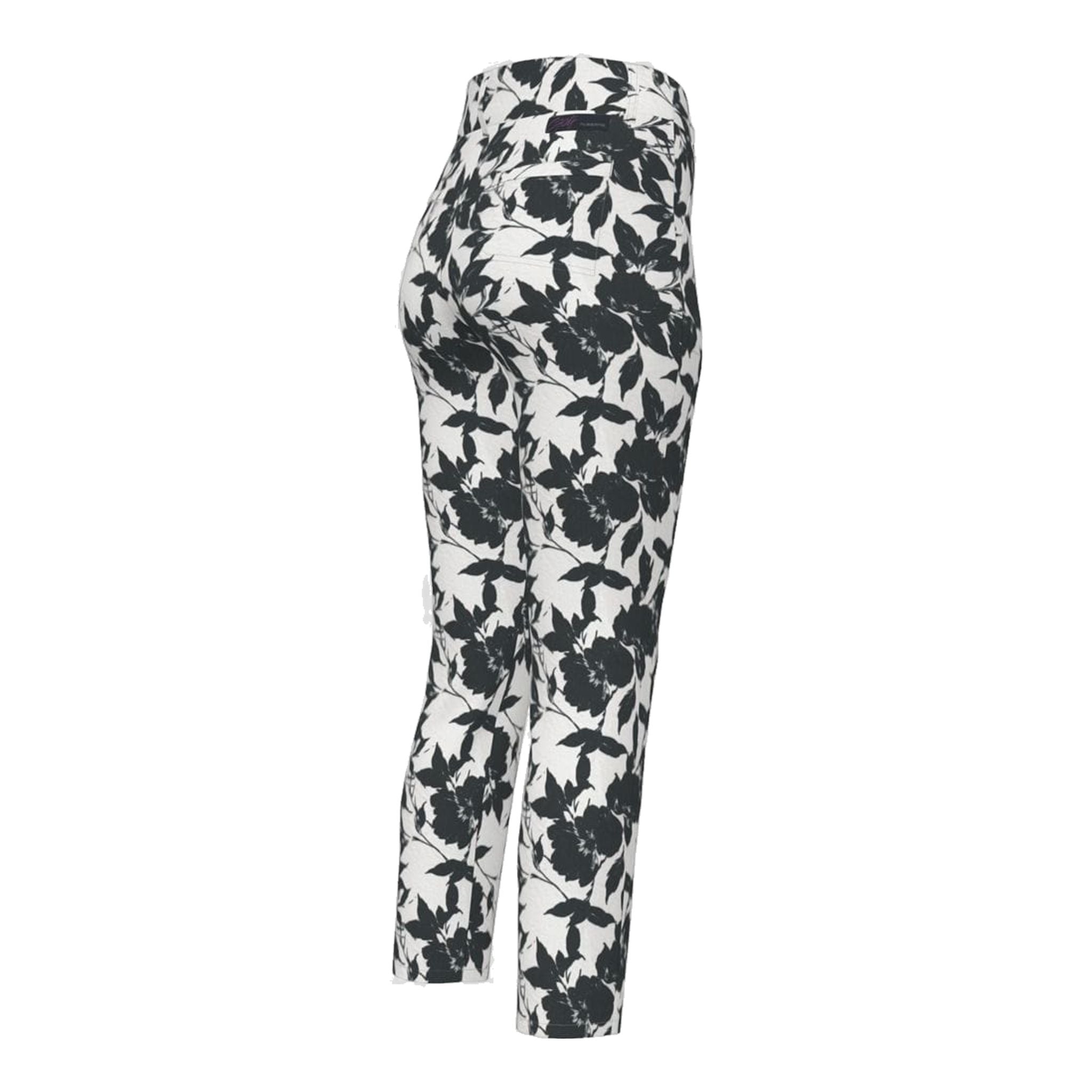 Alberto LUCY-CR WR Black & White Flowers 7/8 Golfhose Damen