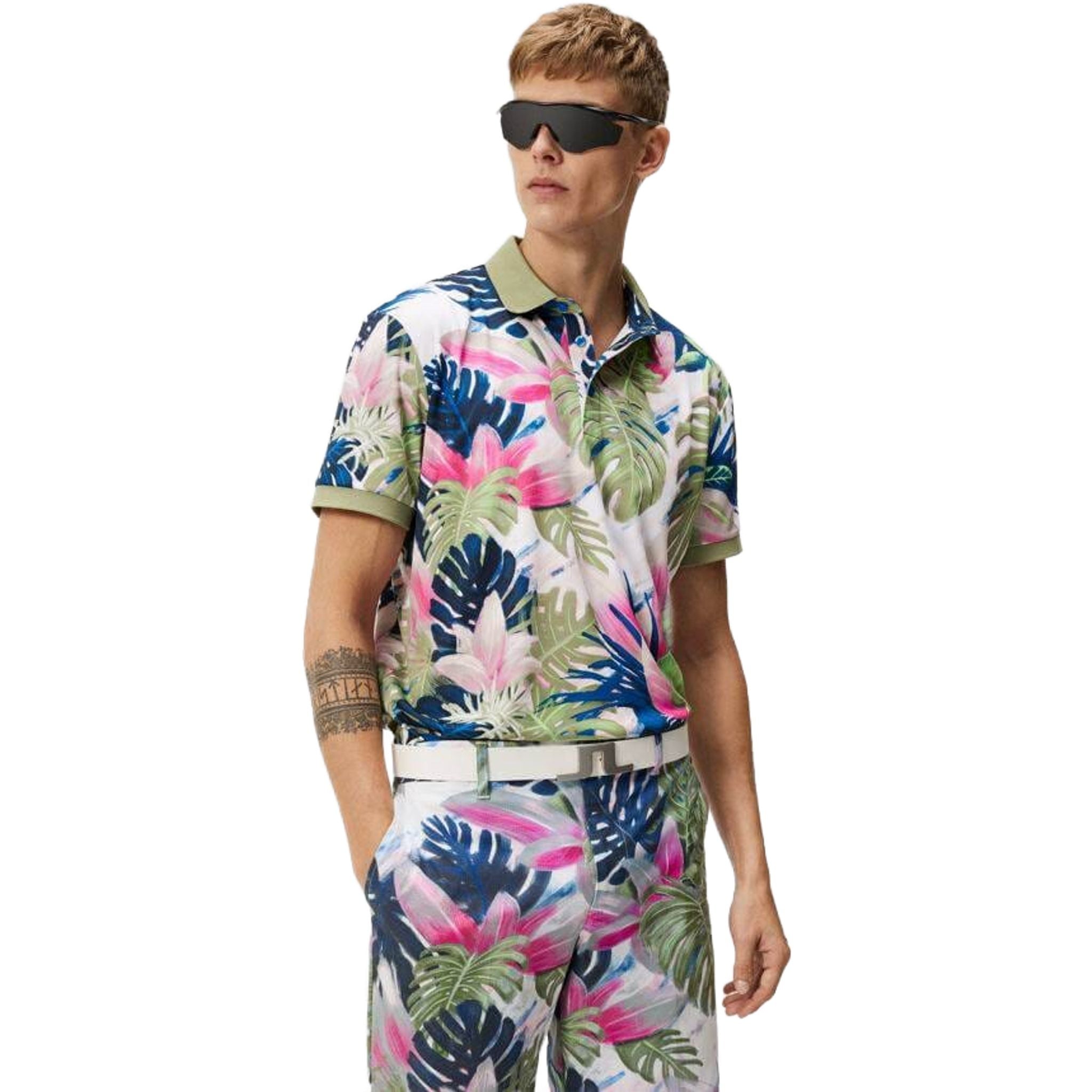 J. Lindeberg Tour Tech Reg Fit Print Polo Herren