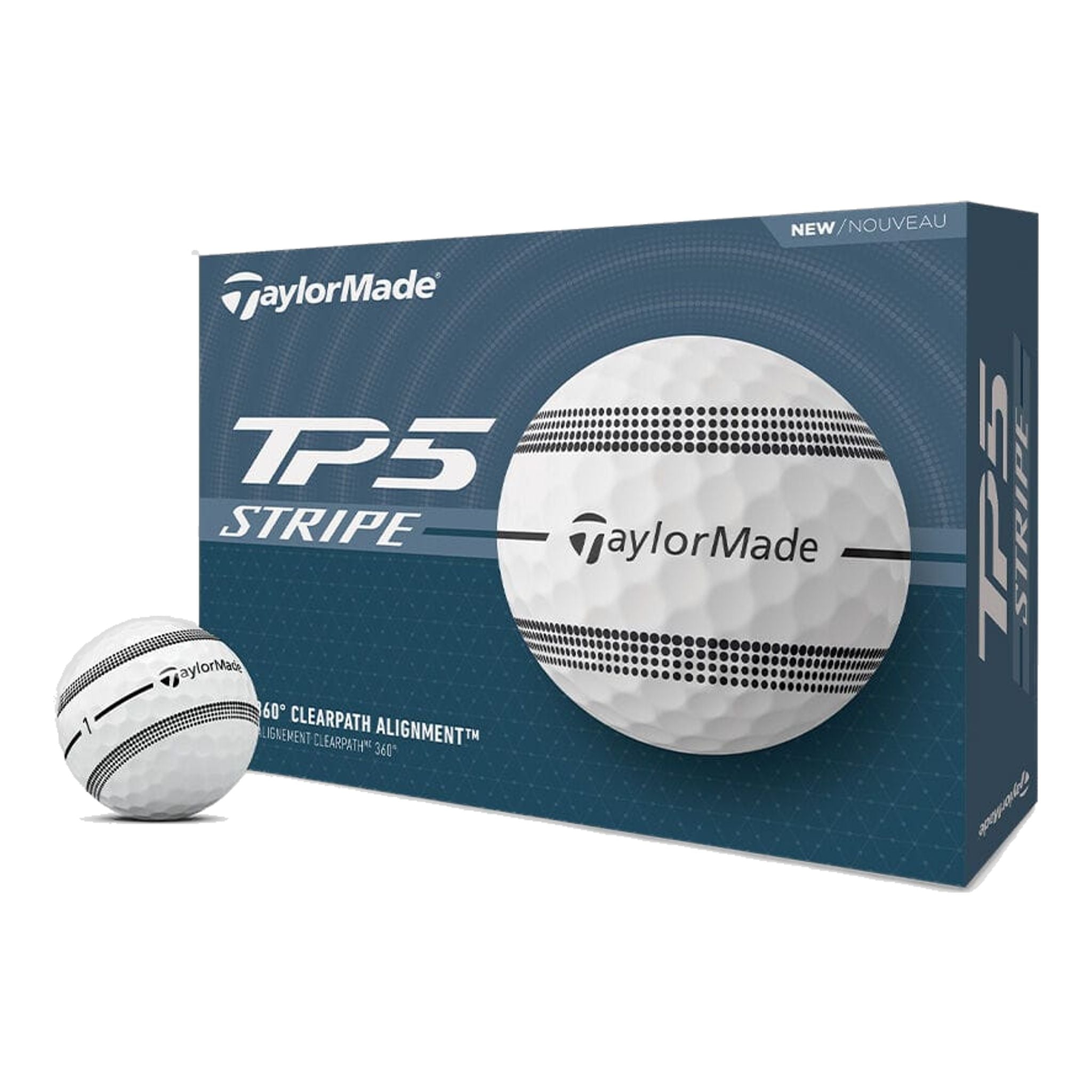 TaylorMade TP5 Stripe (24) (12 Balls) Weiss