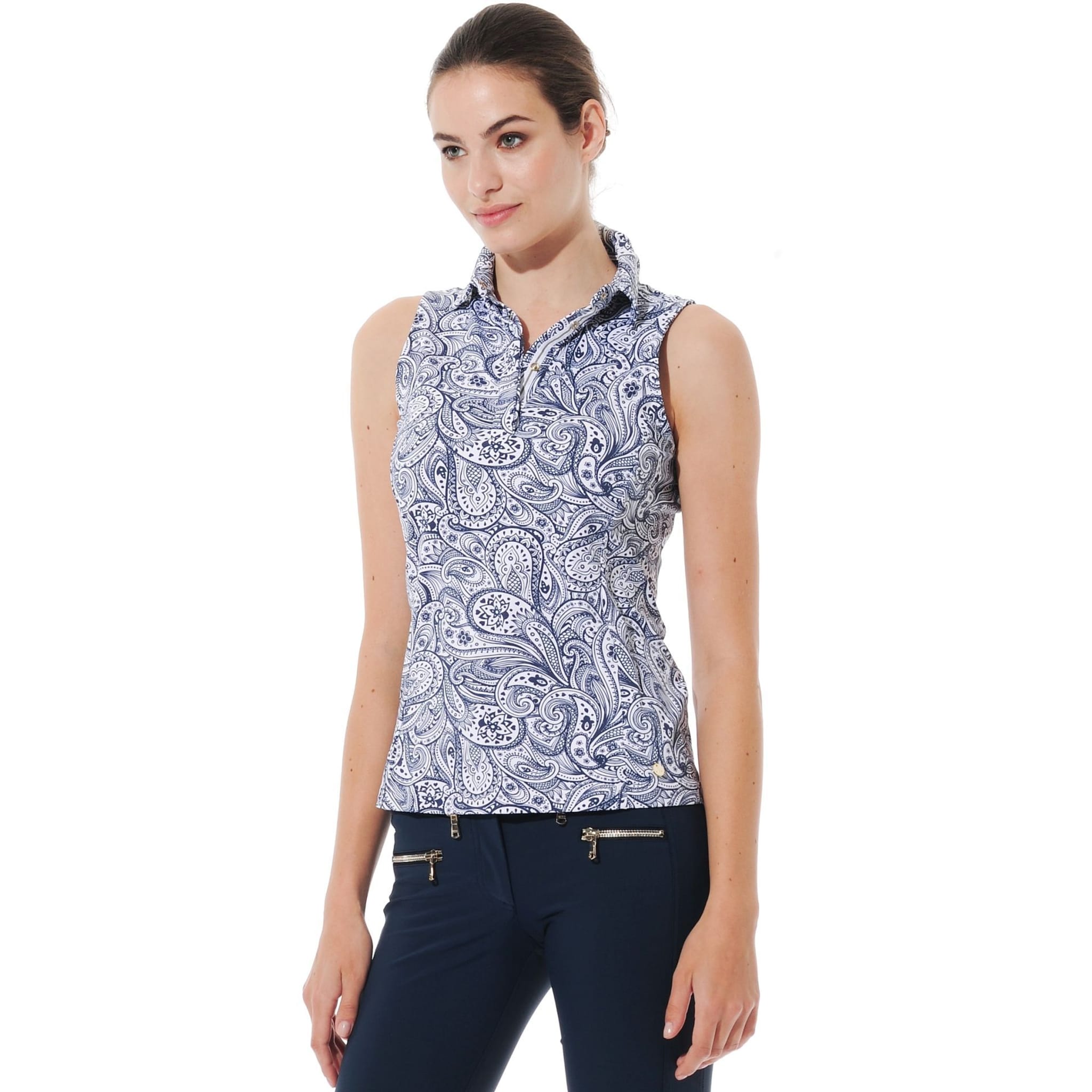 MDC Sportwear W Polo SL Merlyn Print Paisley Damskie