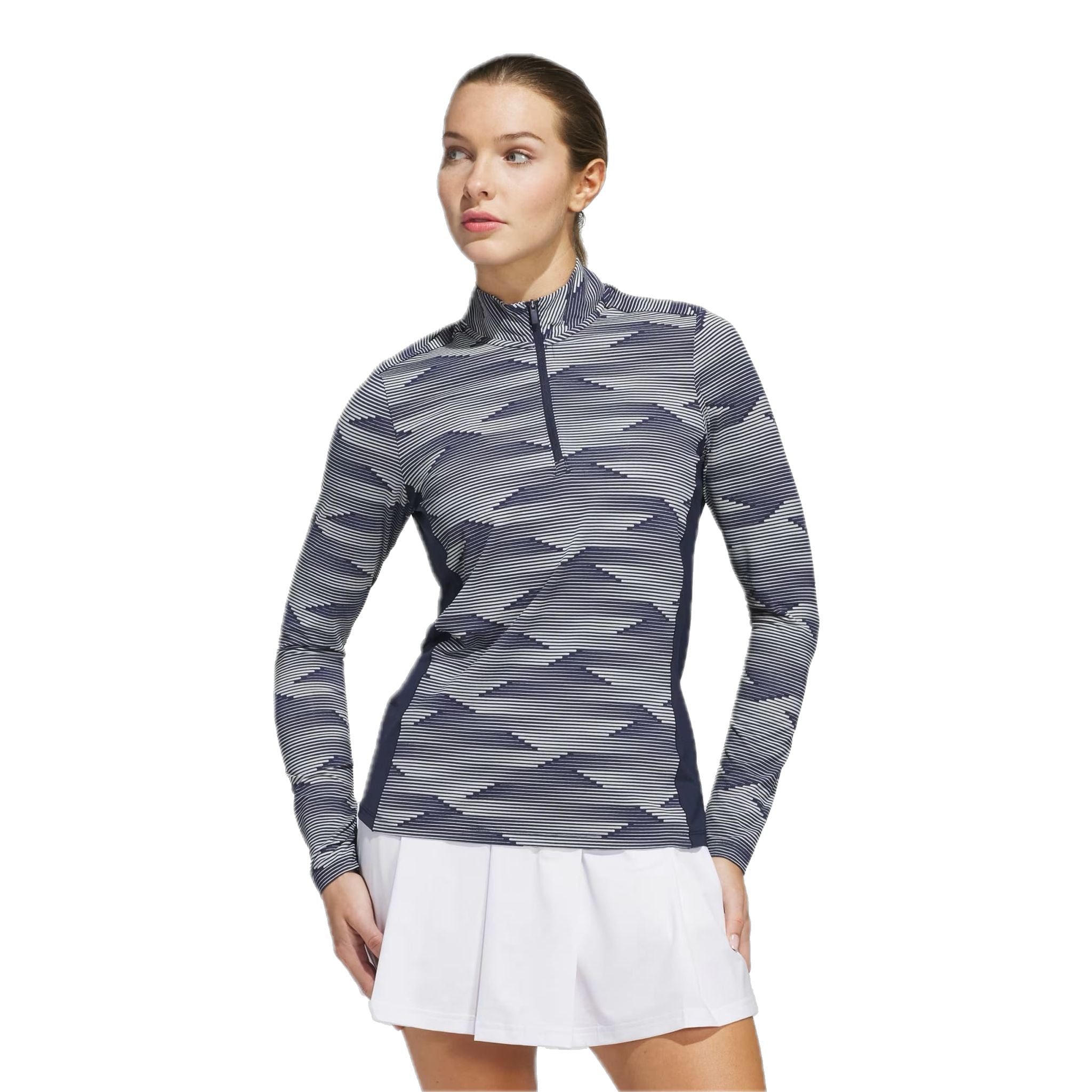 Adidas Ultimate365 Printed 1/4-Zip Mock Polo Damen