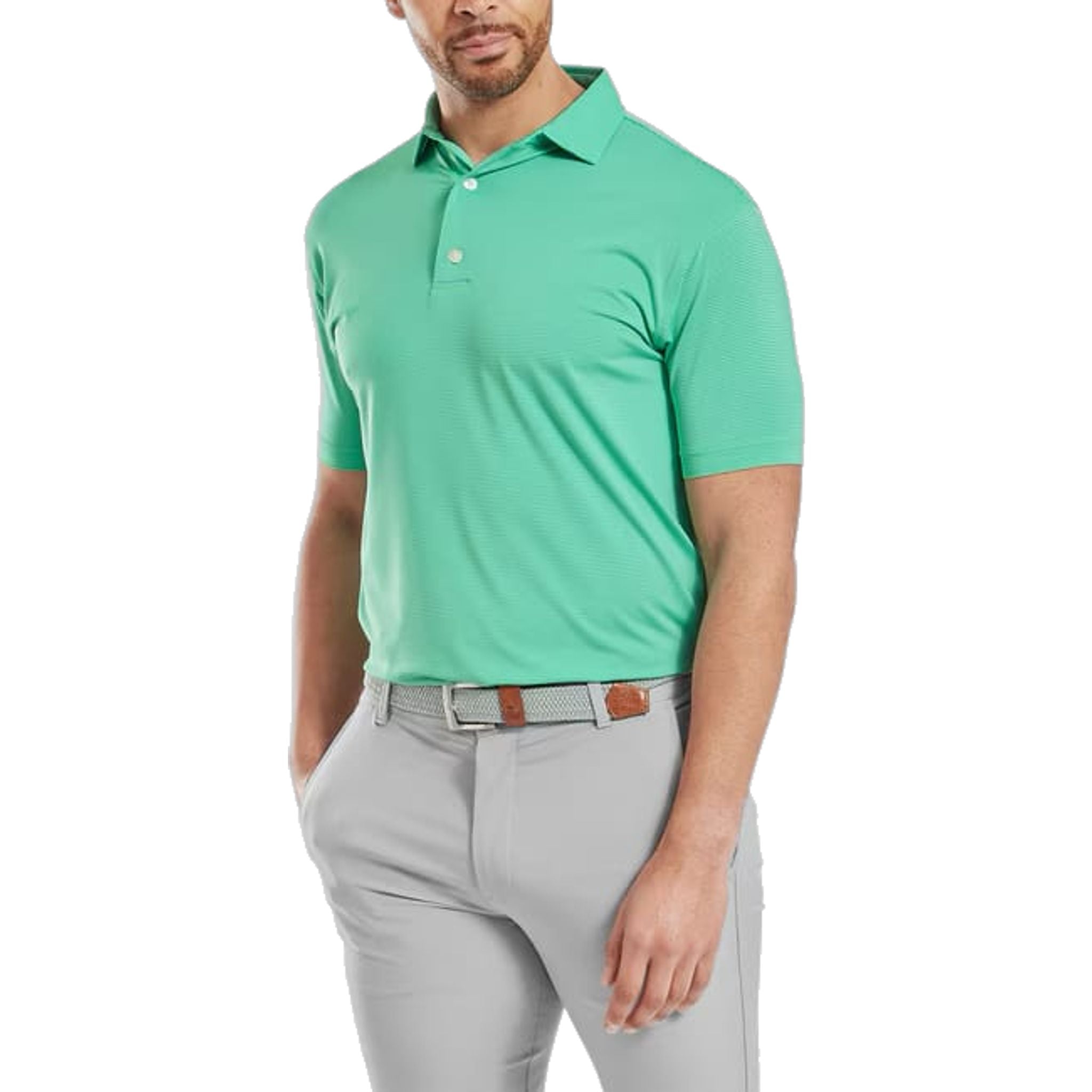 Footjoy Micro Feeder Stripe Lisle Polo Herren