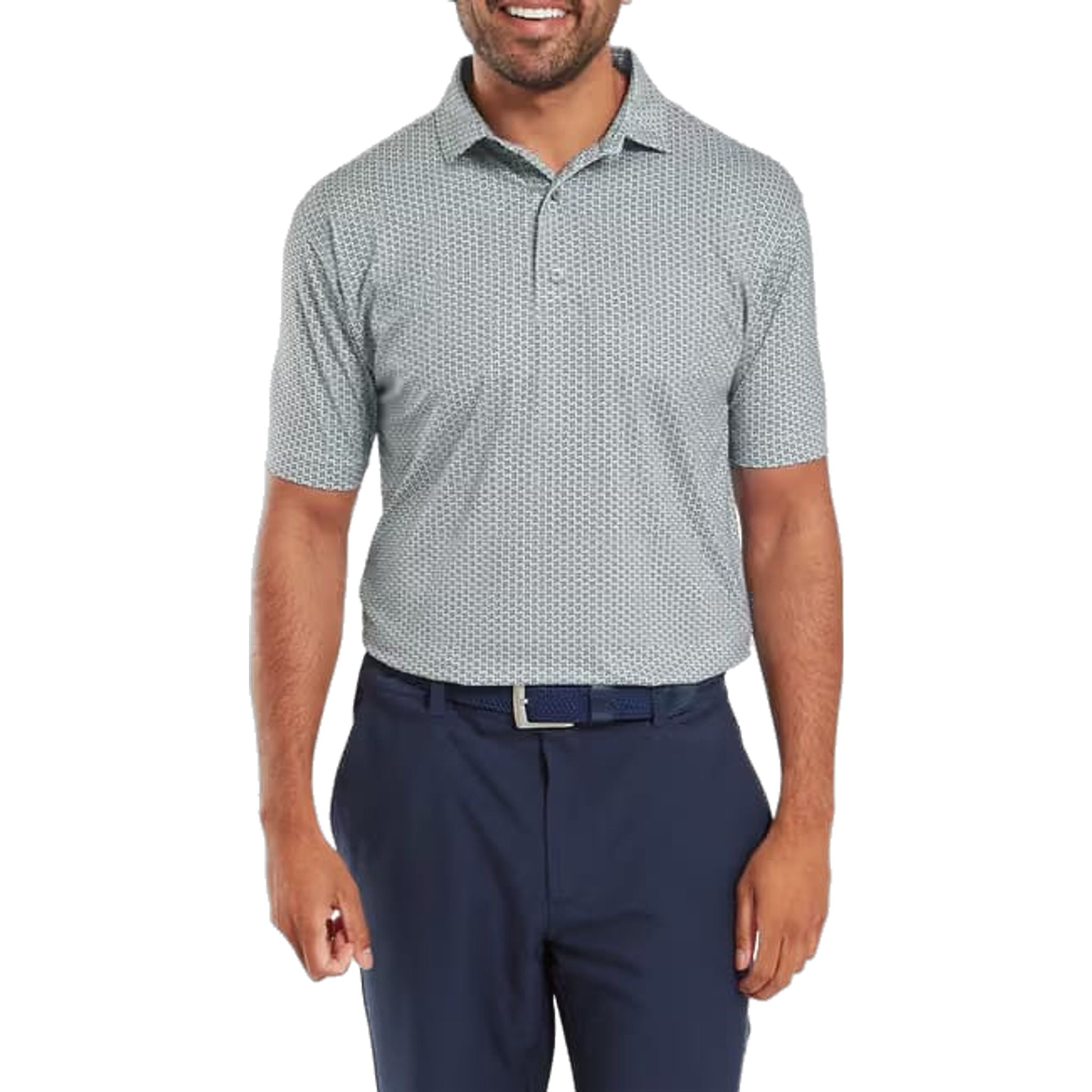 Footjoy Houndstooth Geo Lisle Polo Herren