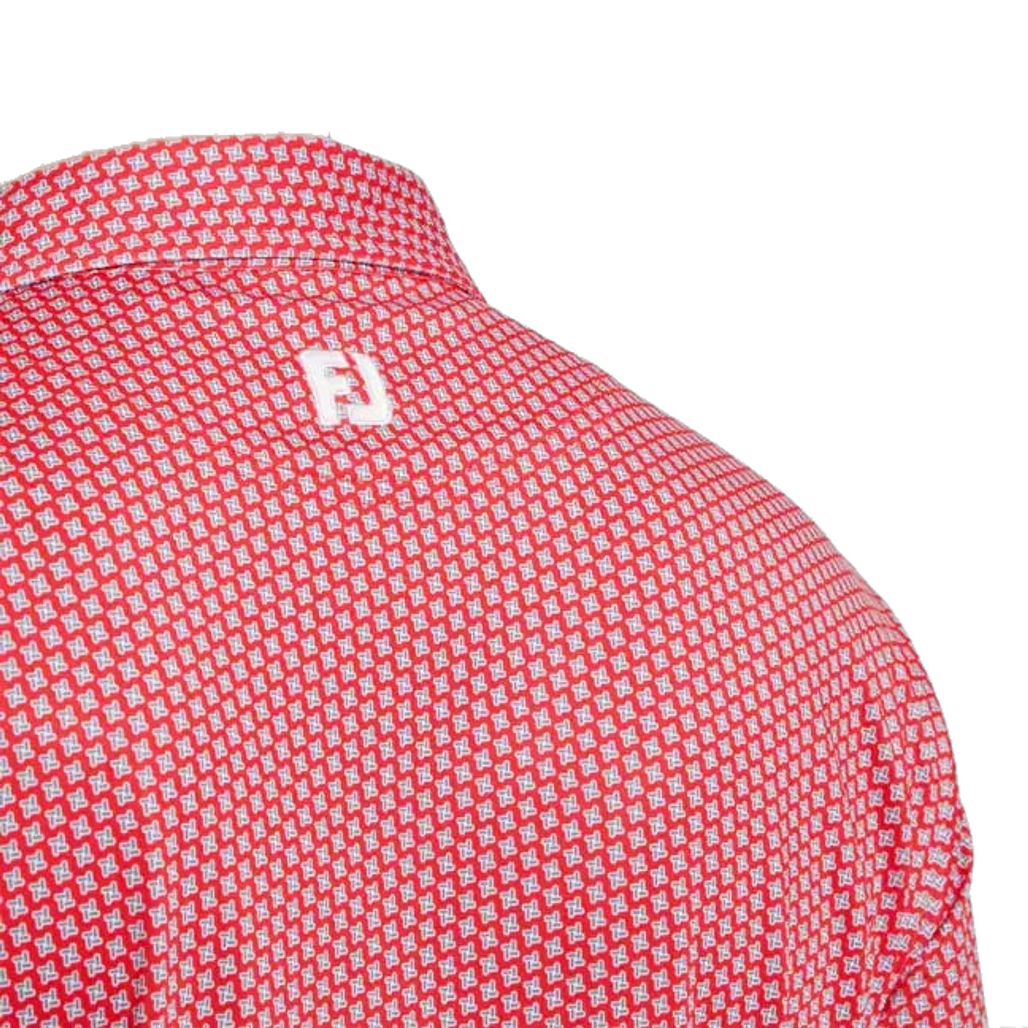 Footjoy Houndstooth Geo Lisle Polo Herren