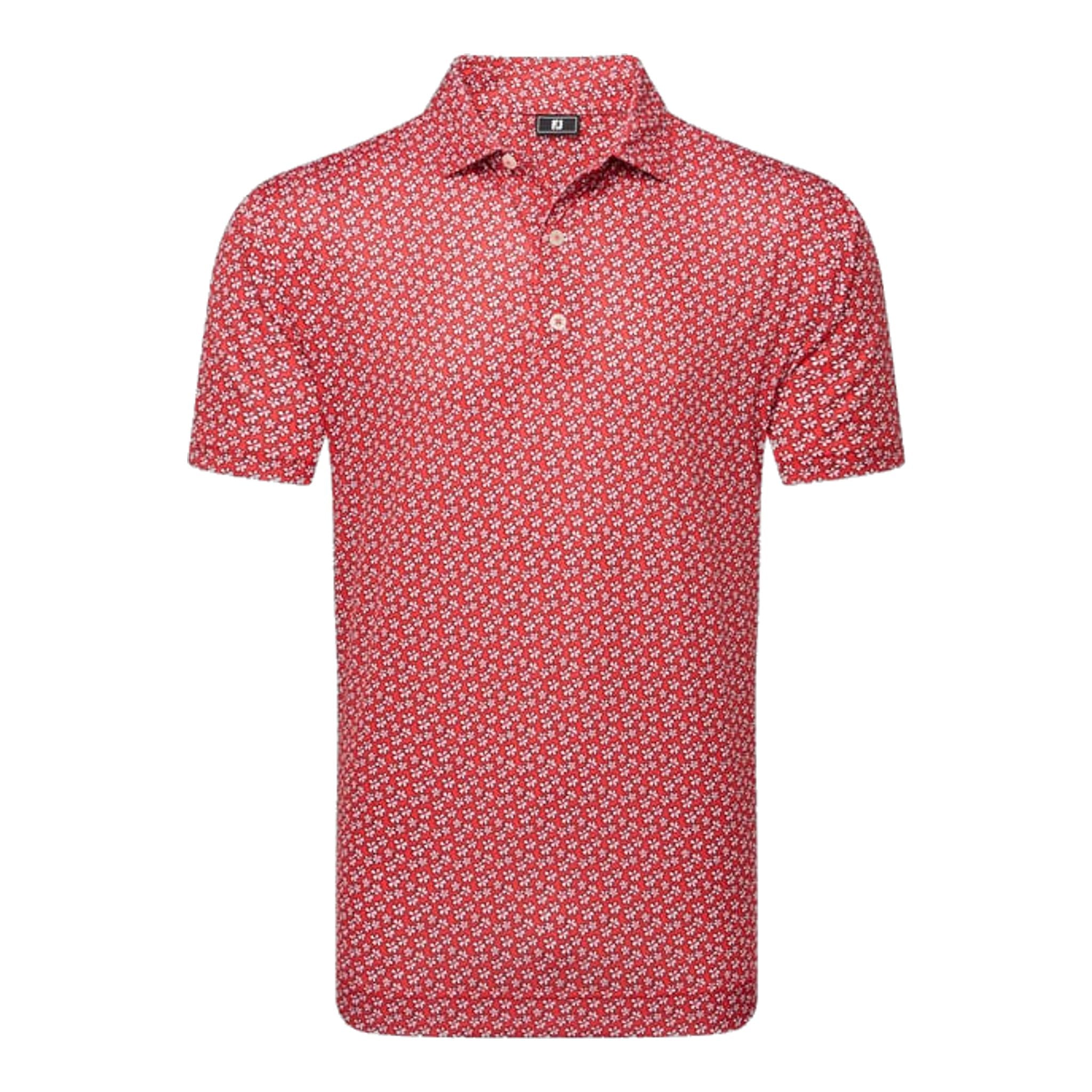 Footjoy Floral Sketch Print Lisle Polo Herren