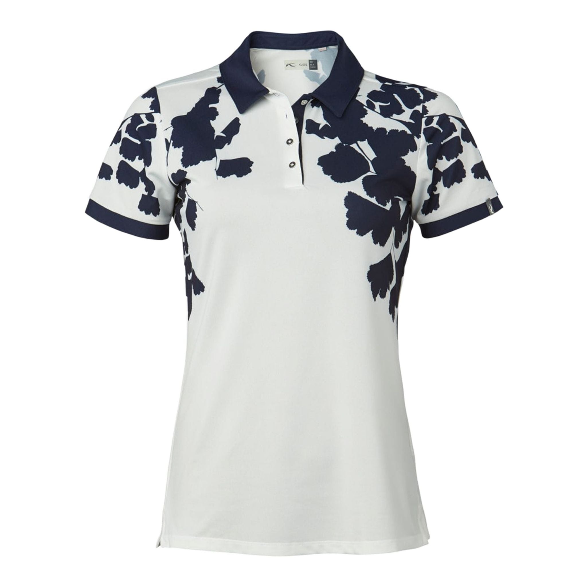 Kjus W Enya Printed SS Polo White/Atlanta Blue Damen