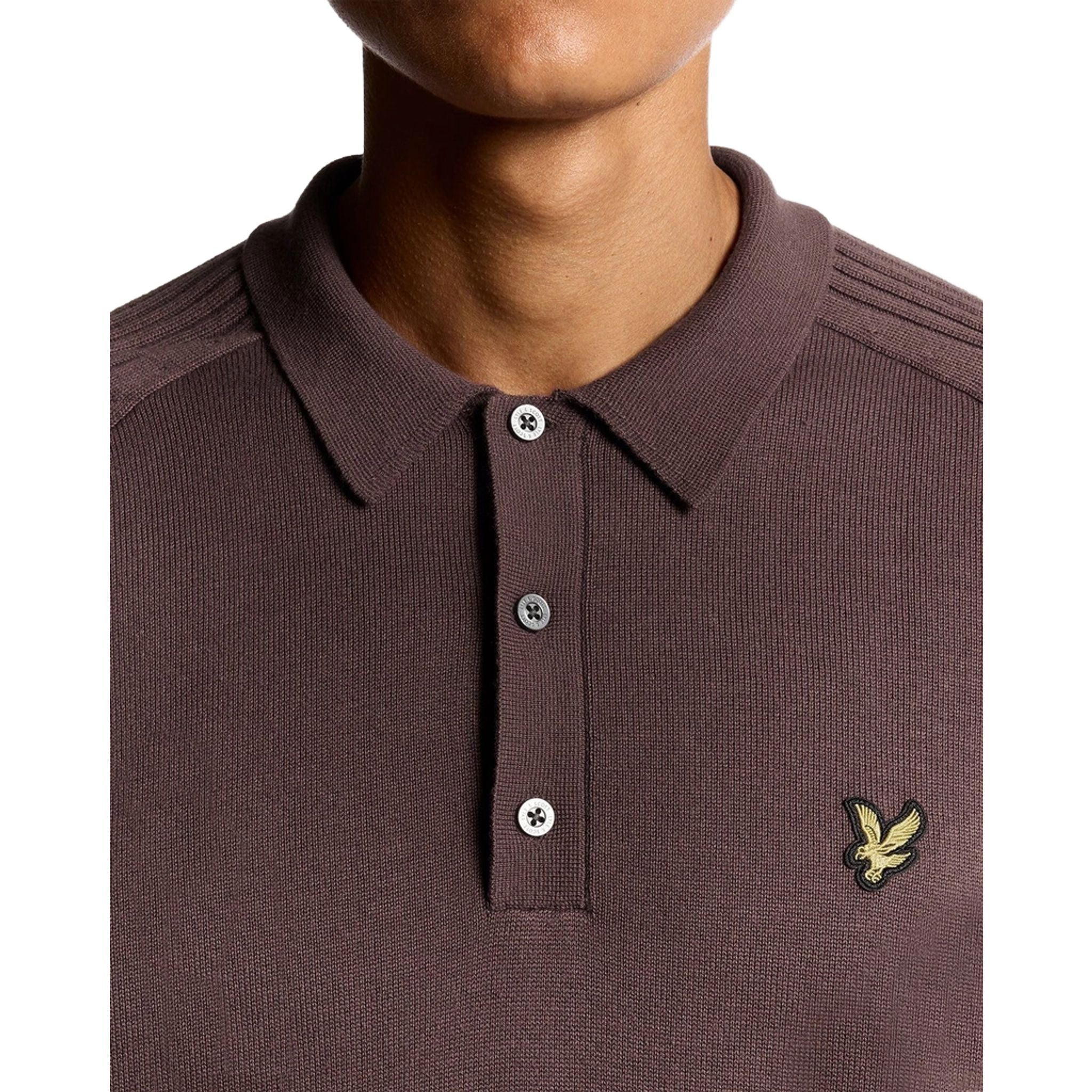 Męska dzianinowa koszulka polo Lyle & Scott z długim rękawem