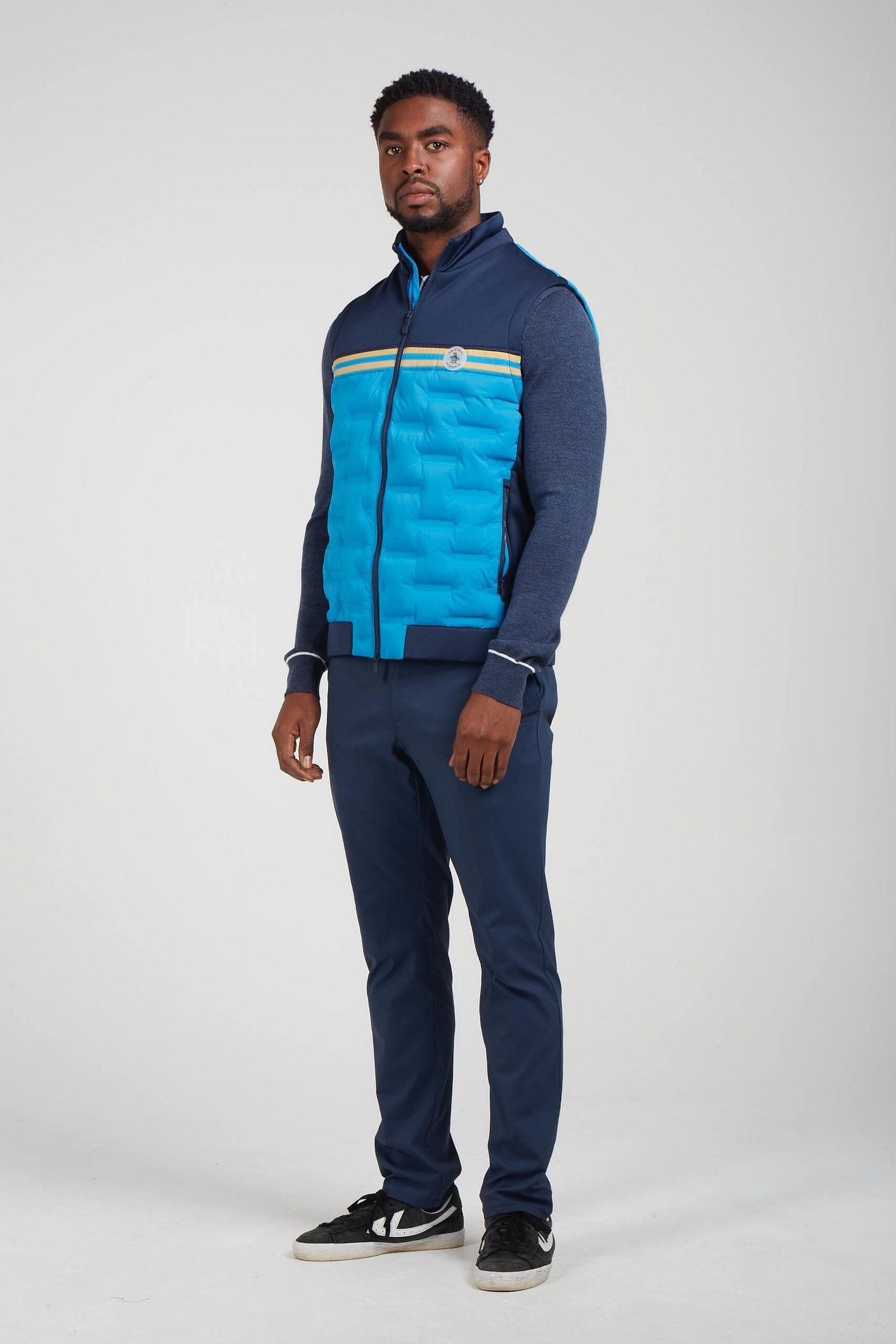 Original Penguin Insulated Mixed Media Block Weste Herren