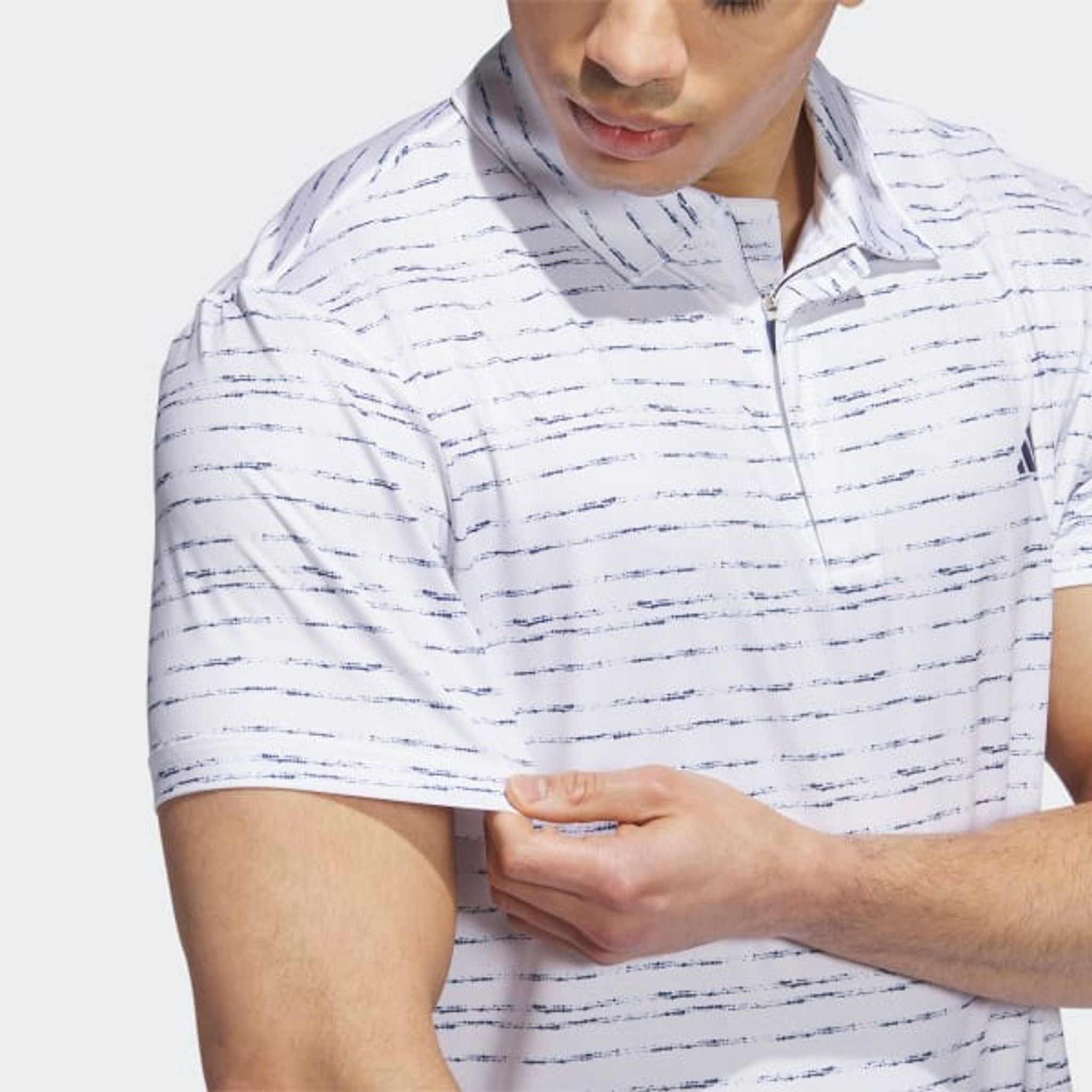 Adidas Stripe Zip Polo Herren Weiß Herren