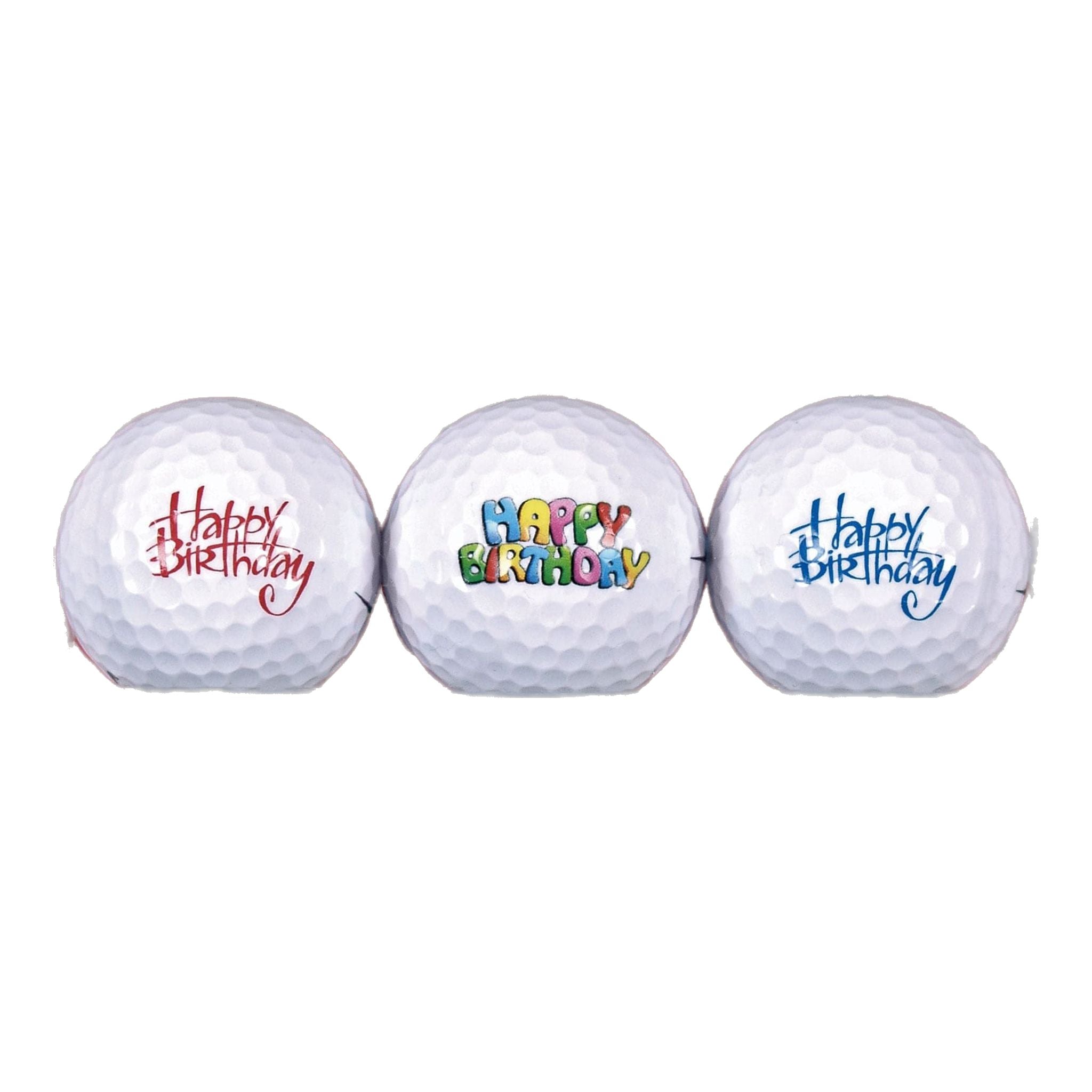 Sportiques Golfgeschenke Happy Birthday Schriftzüge Golfbälle