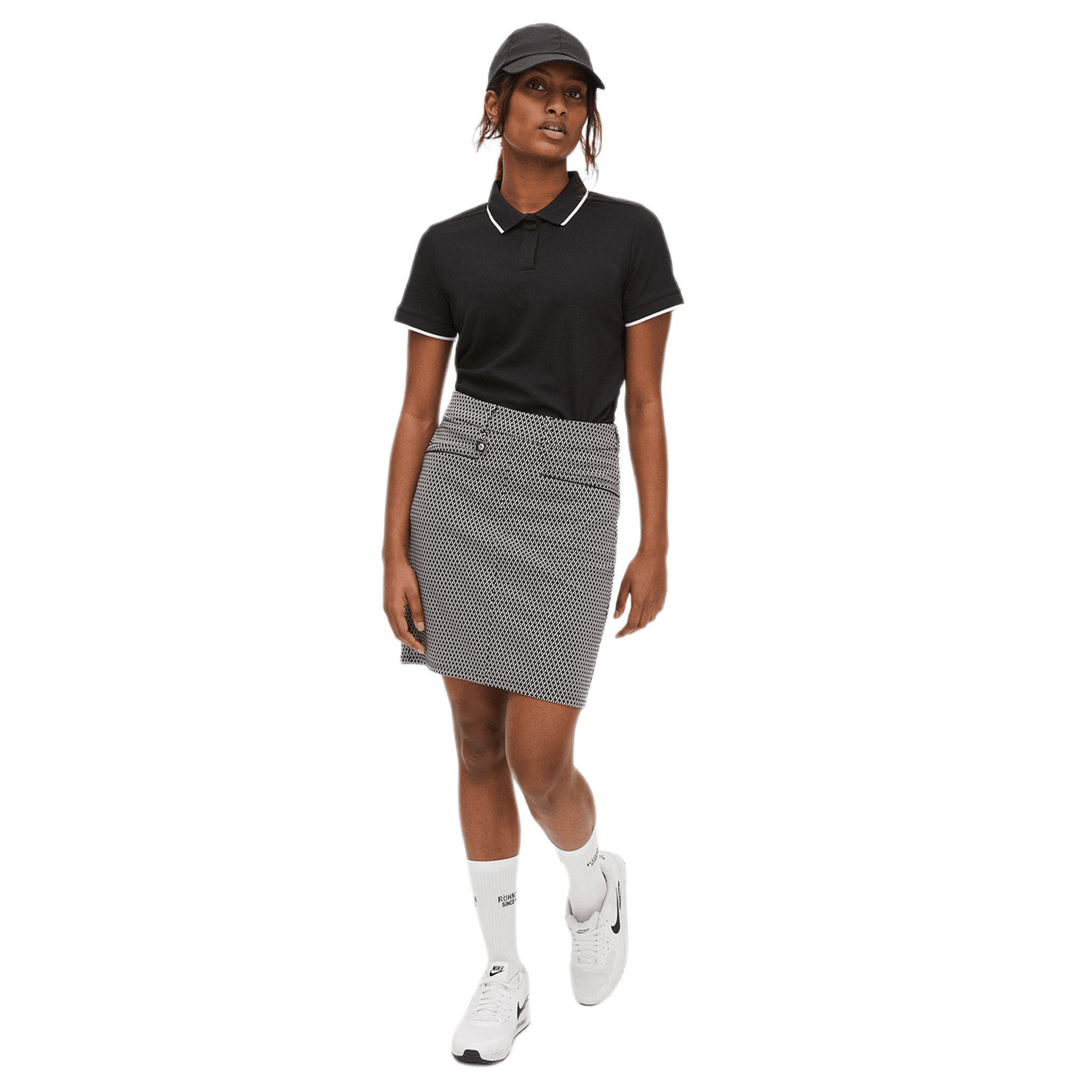 Röhnisch Smooth Spódniczka Golfowa Czarno/Biała w Kratę Damska Damska