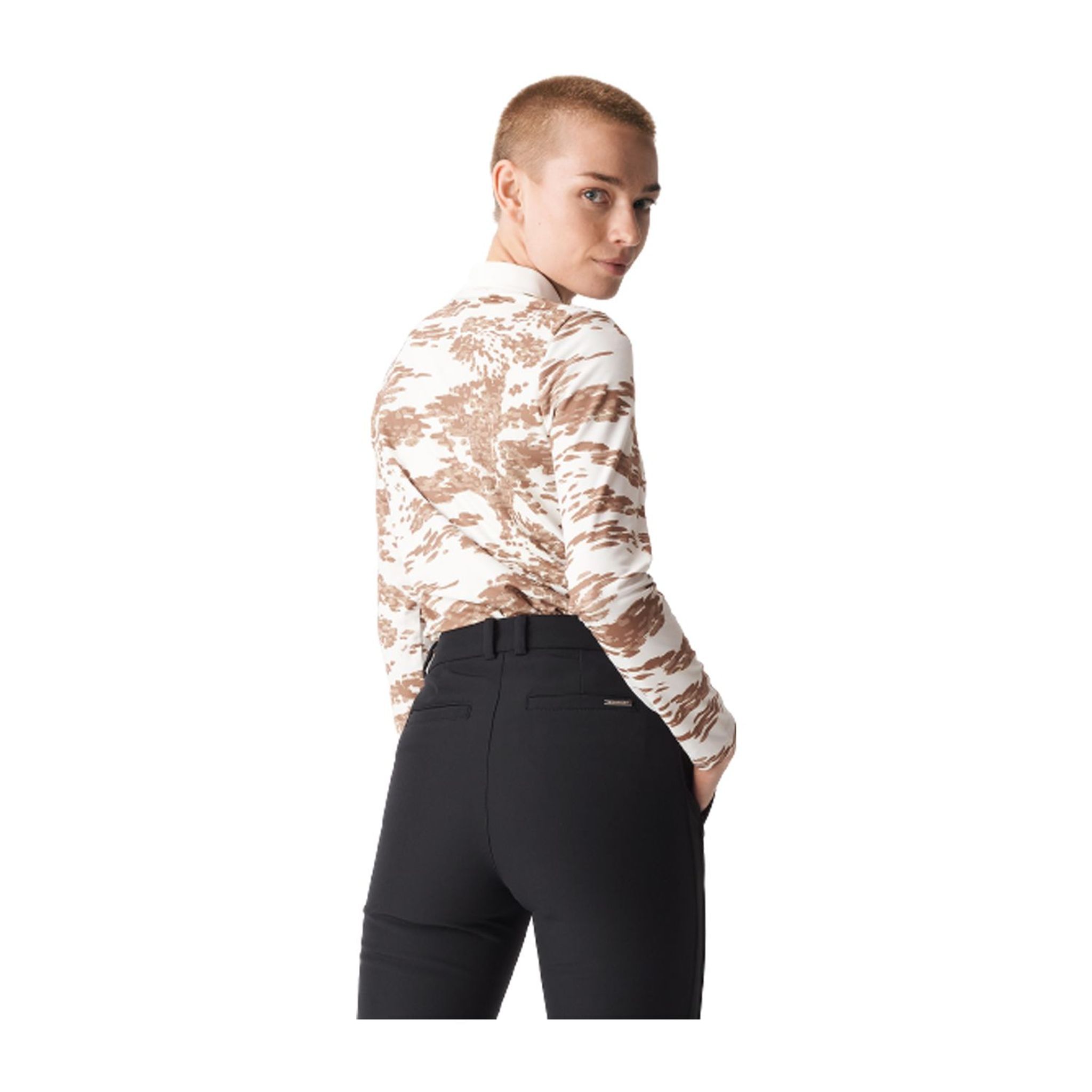 Röhnisch W Polo Sia z długim rękawem Beżowy/Camo Damski