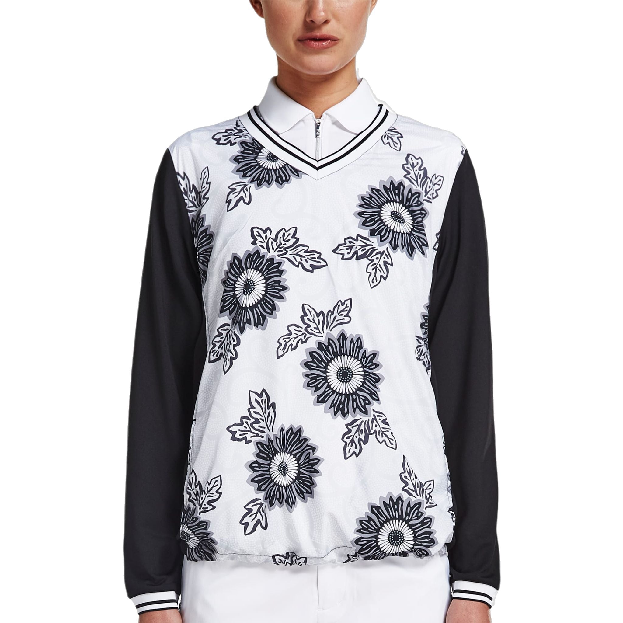 Röhnisch Pullover Swing Schwarz Massai Flower Damen