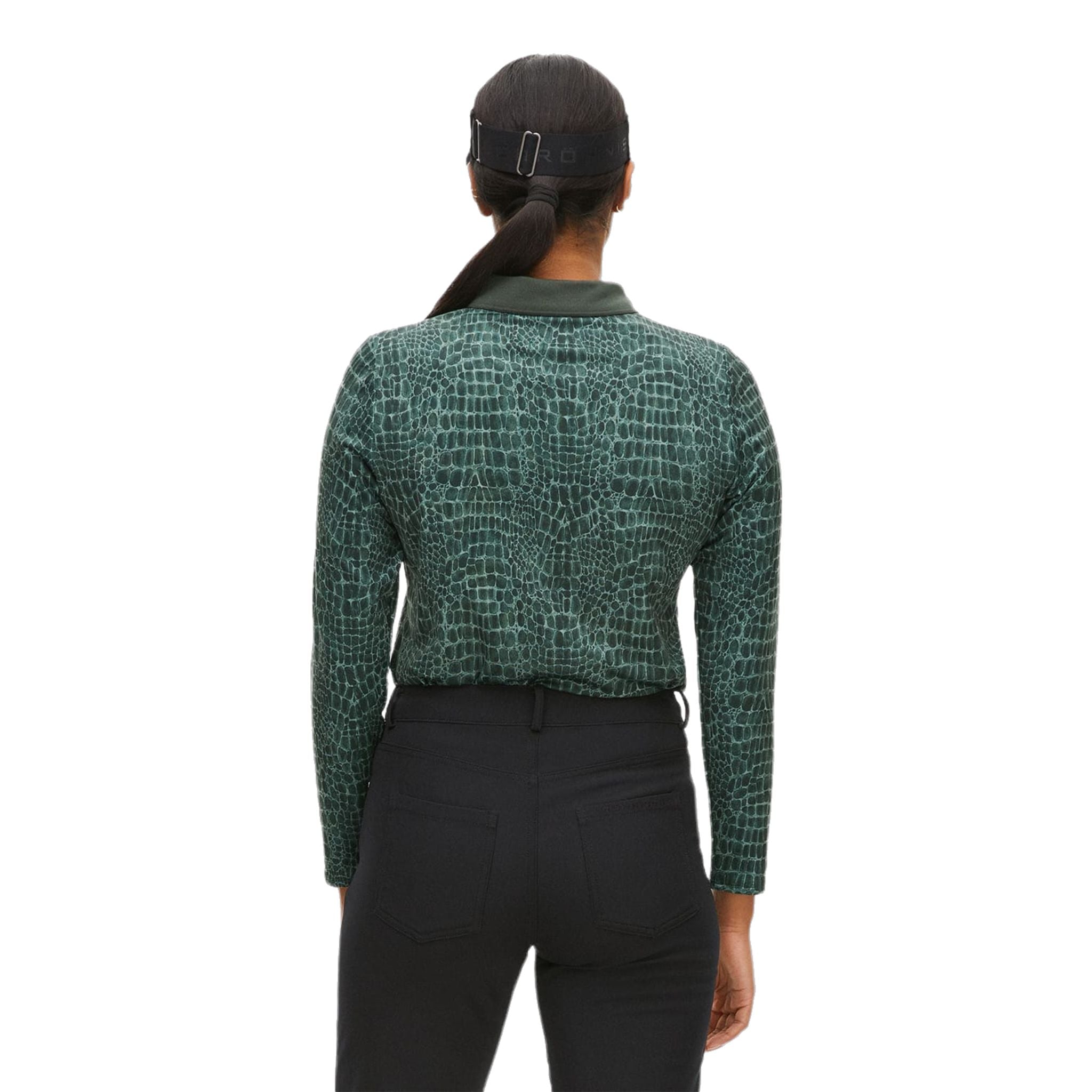 Röhnisch Sia Golf Polo Langarm Green Crocco Damen Damen