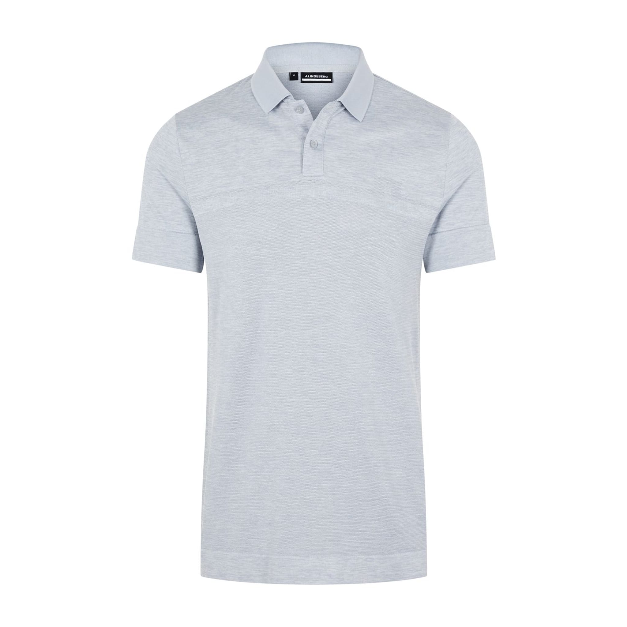 J. Lindeberg M Alfy Seamless SS Polo Stone Grey Melange Herren