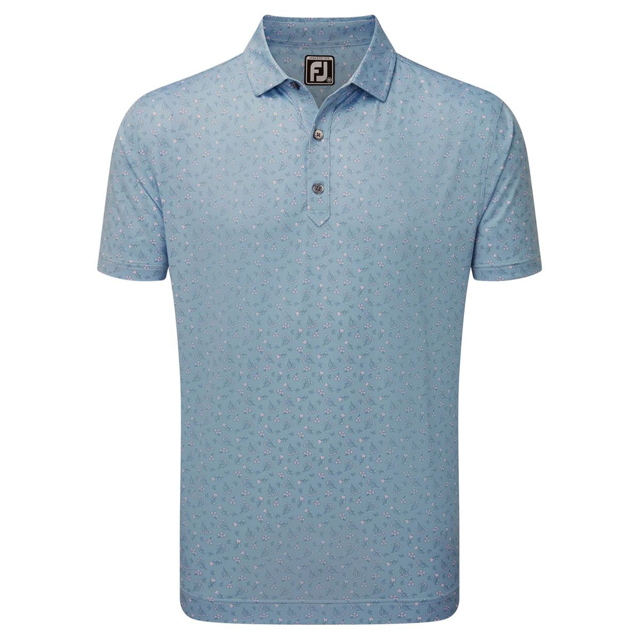 Footjoy Mini Floral Lisle Golf Polo Męskie