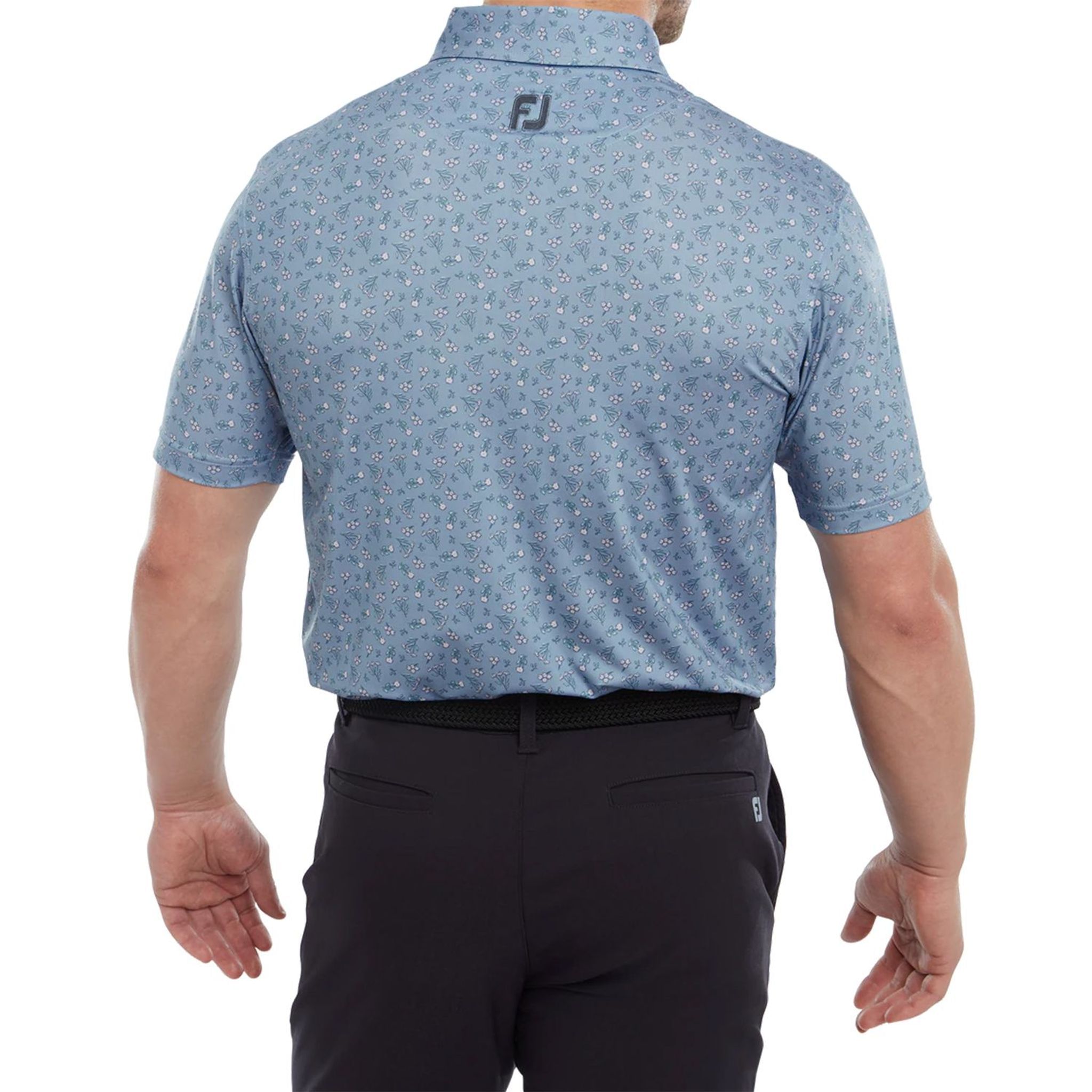 Footjoy Mini Floral Lisle Golf Polo Męskie
