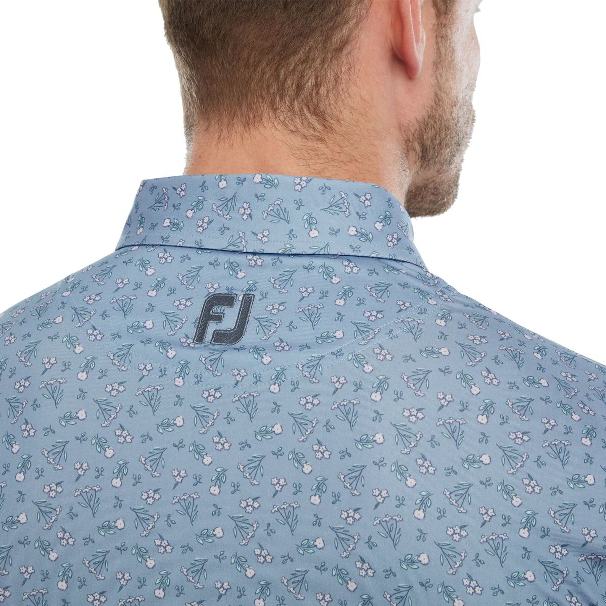 Footjoy Mini Floral Lisle Golf Polo Męskie