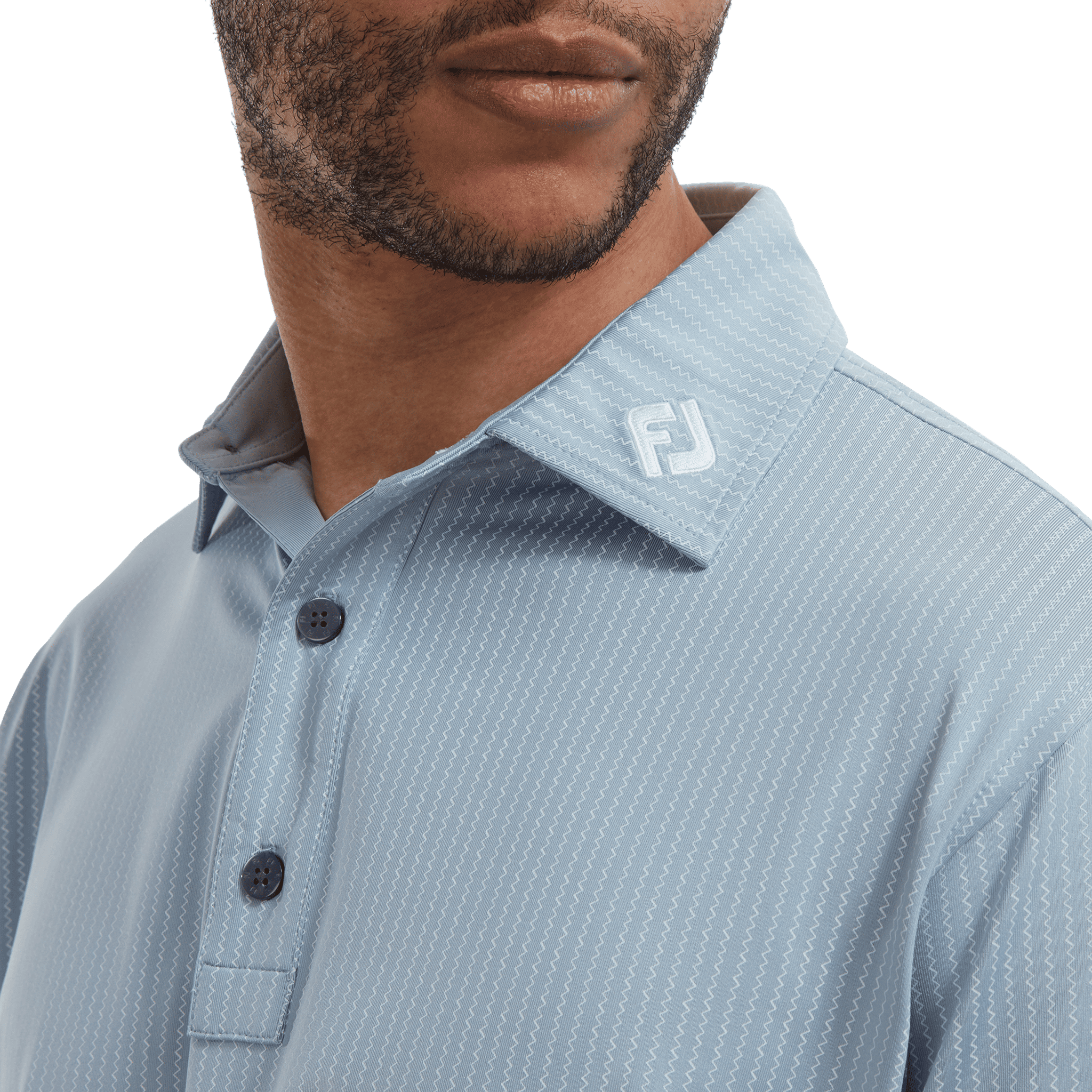 Footjoy Polo Zig-Zag Print Lisle Dove Herren