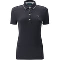 Chervo W Aroa SS Polo Schwarz (Kragen-Muster) Damen