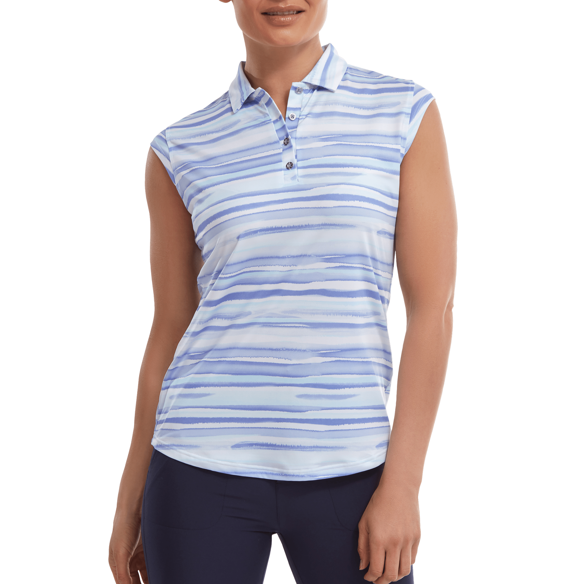 Footjoy Polo Cap Sleeve Watercolour Print Lisle Damskie