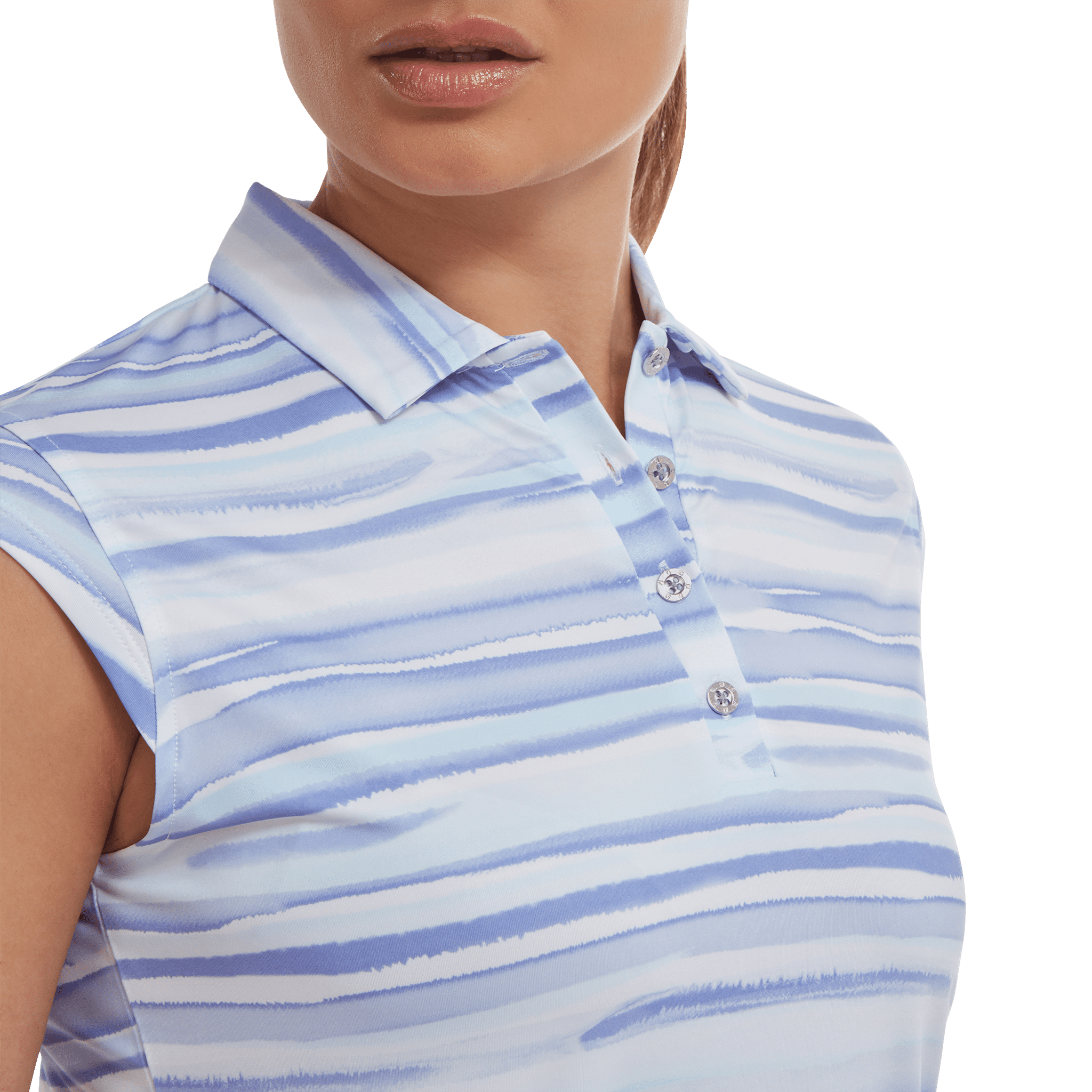 Footjoy Polo Cap Sleeve Watercolour Print Lisle Damskie