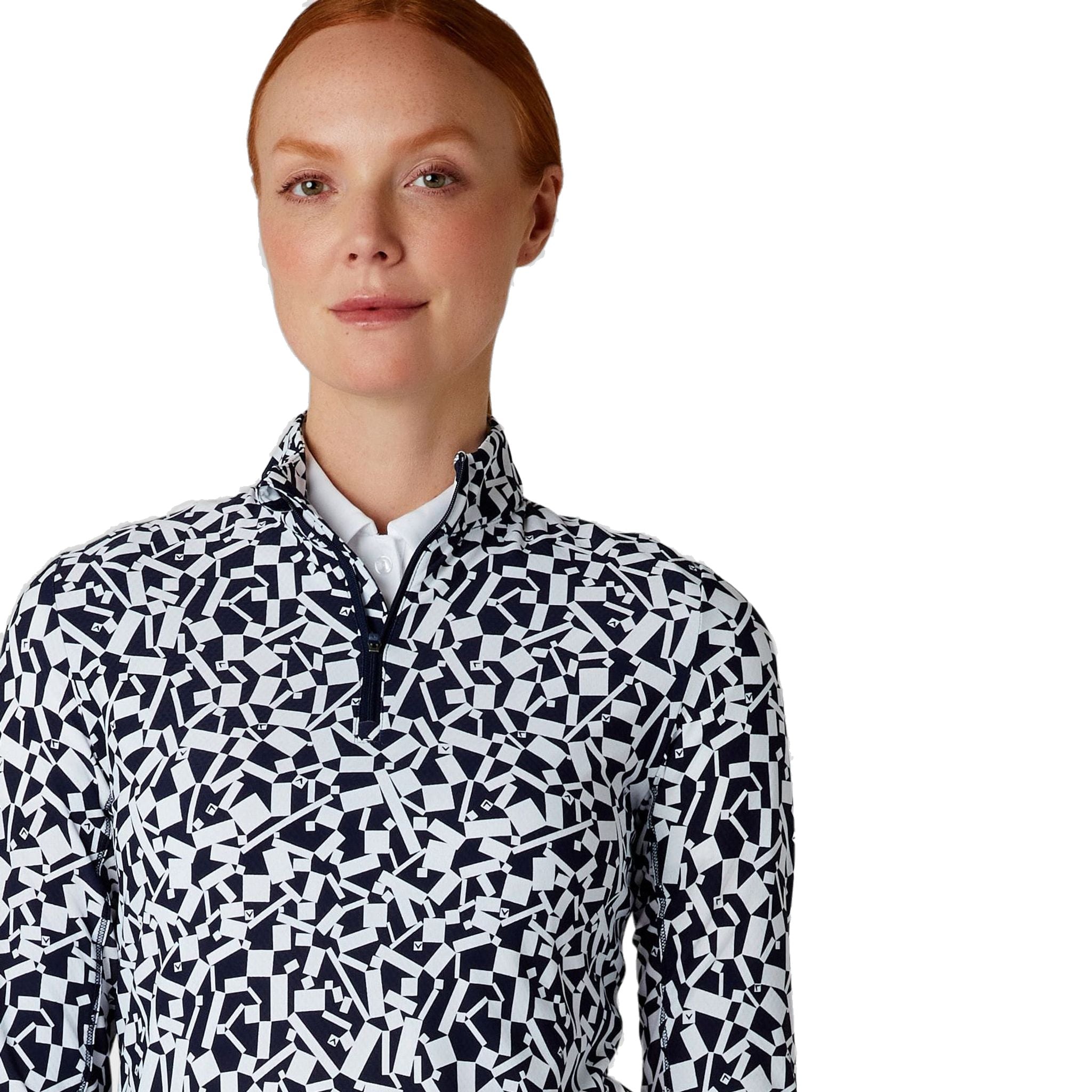Callaway Two Toned Geo Printed Shirt Damen