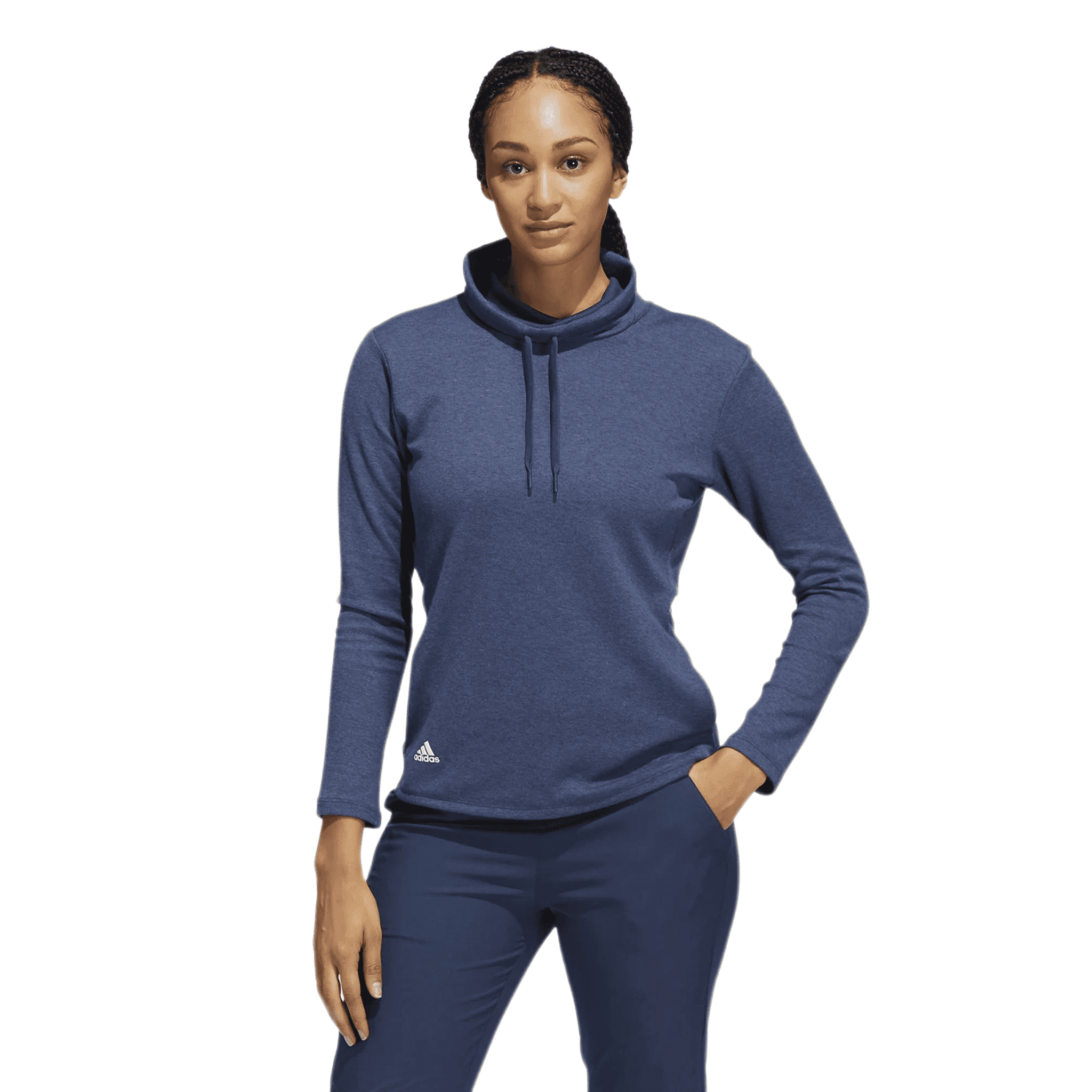 Adidas High Mock Golf Pullover Crew Navy Melange Damski Damski