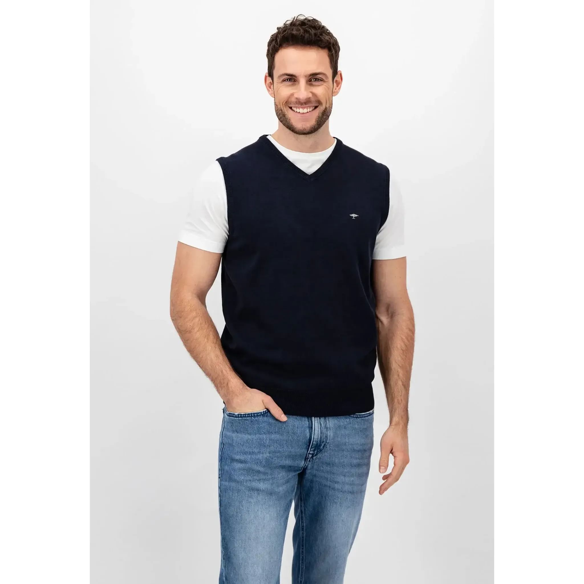 Fynch Hatton V-Neck Pullunder Męski